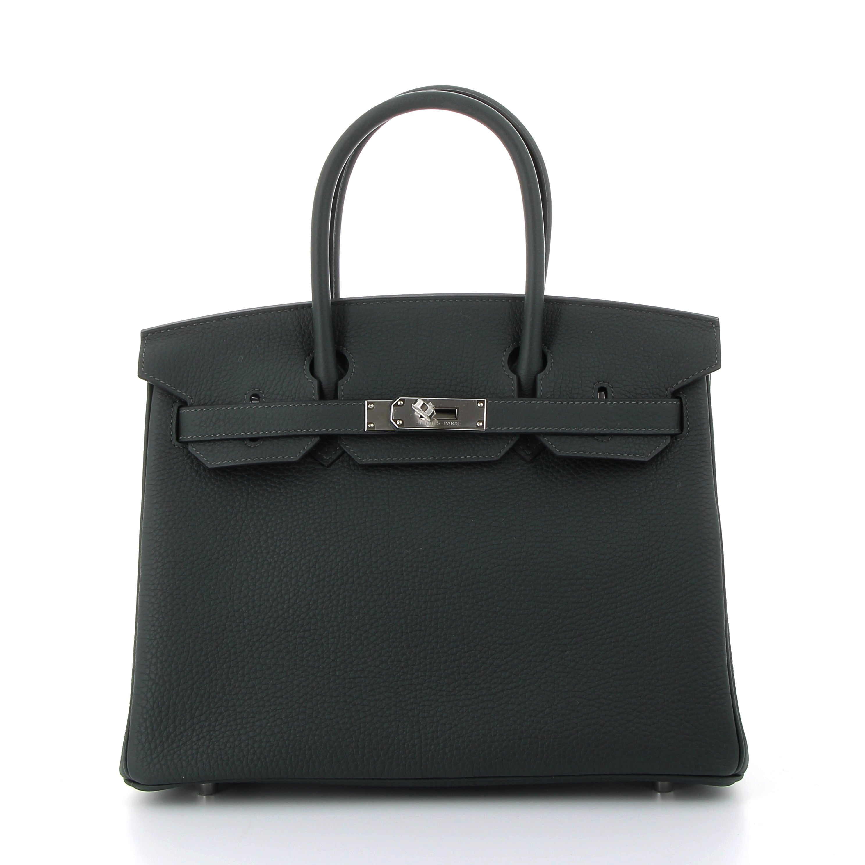 HERMES Birkin 30 Noir Togo Palladium Hardware