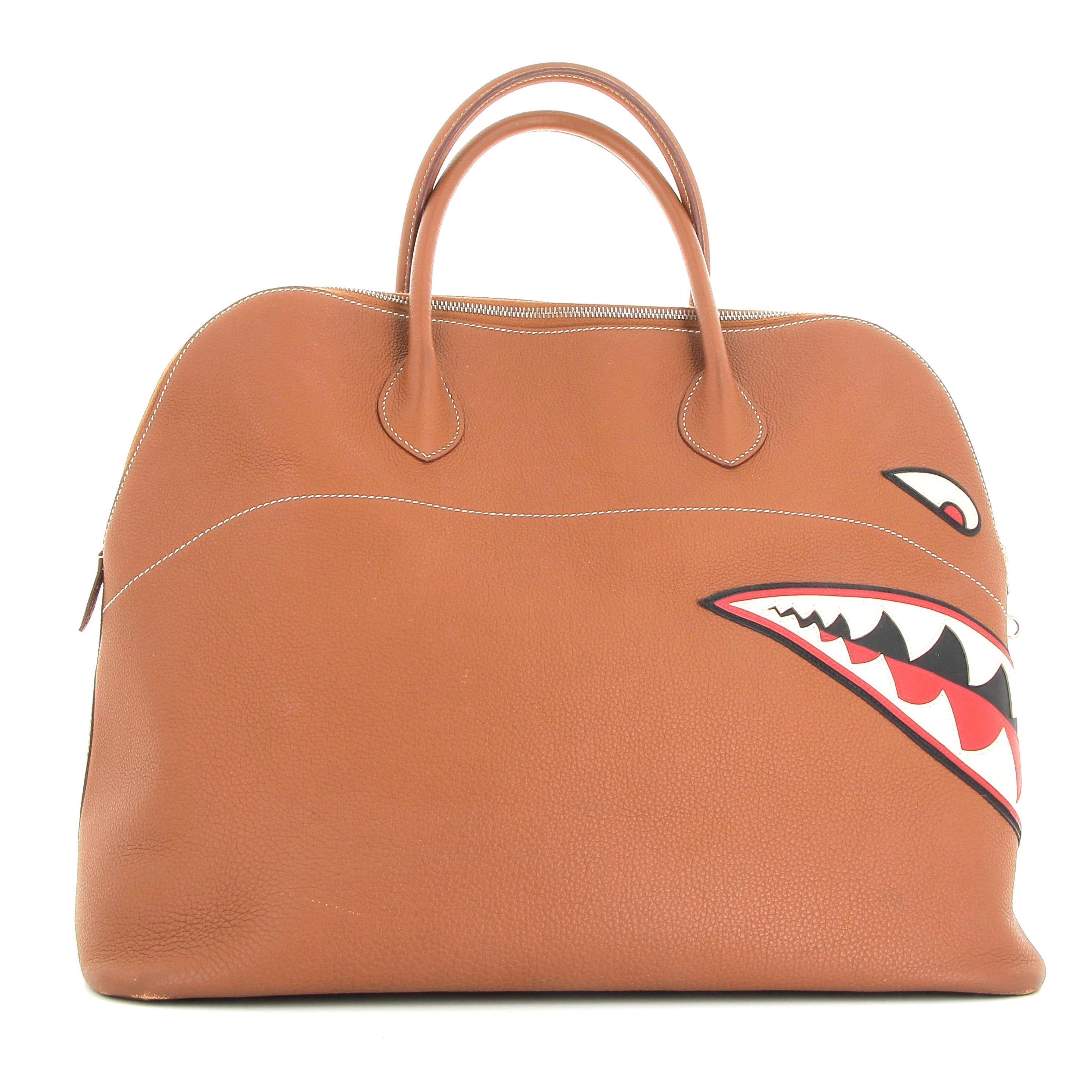 HERMÈS Bolide 45 Shark Gold Togo Palladium hardware