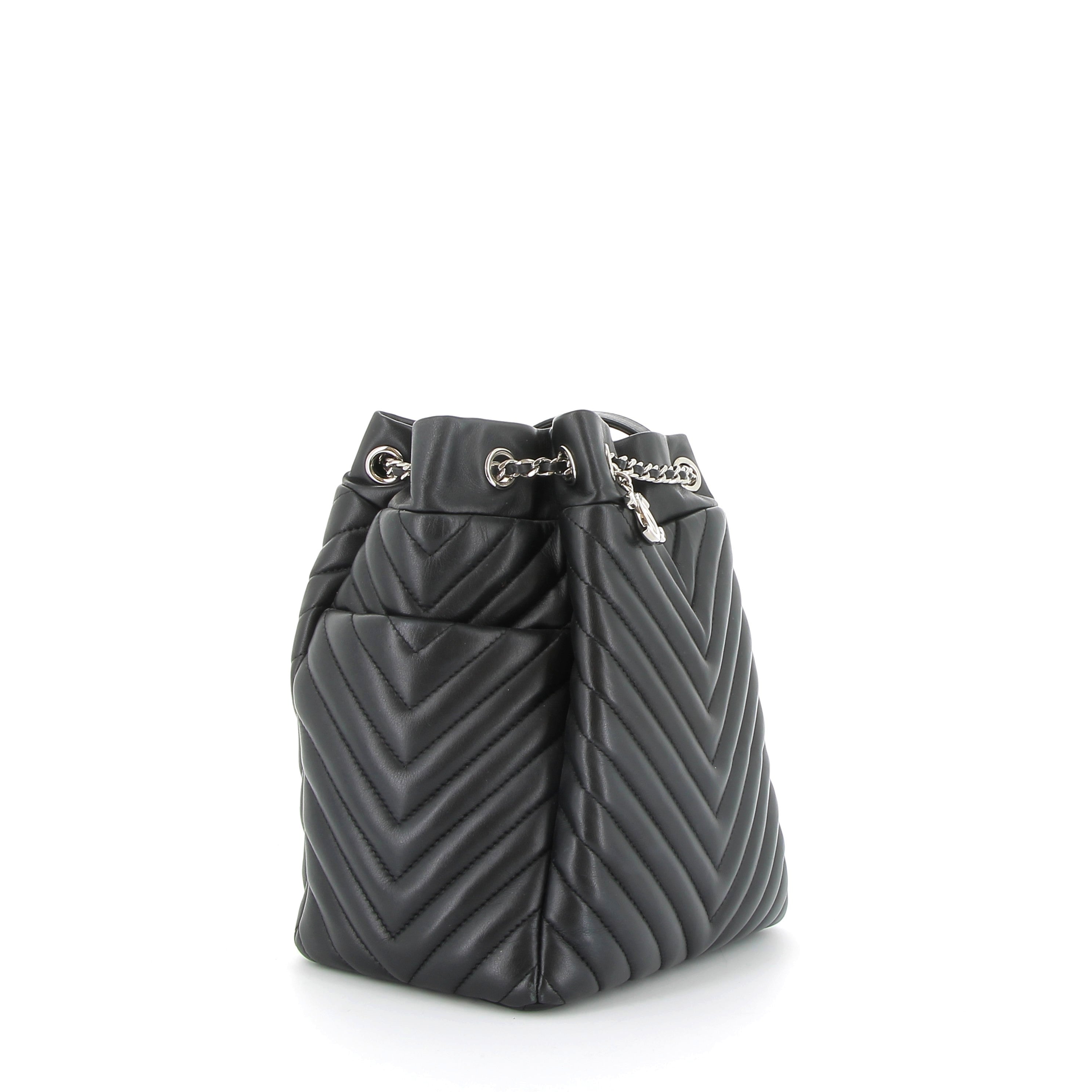 CHANEL Urban Spirit Bucket Bag Black Leather