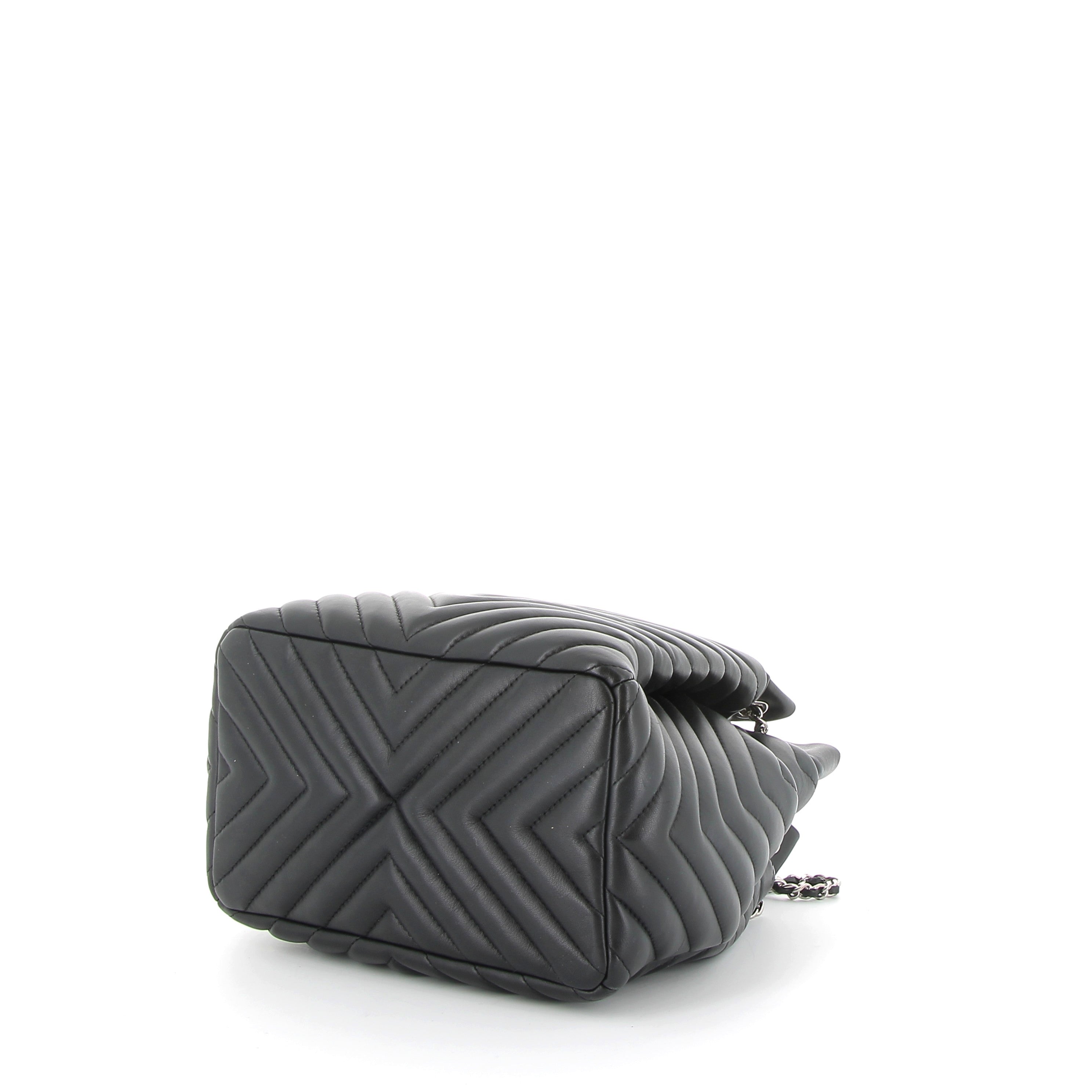 CHANEL Urban Spirit Bucket Bag Black Leather