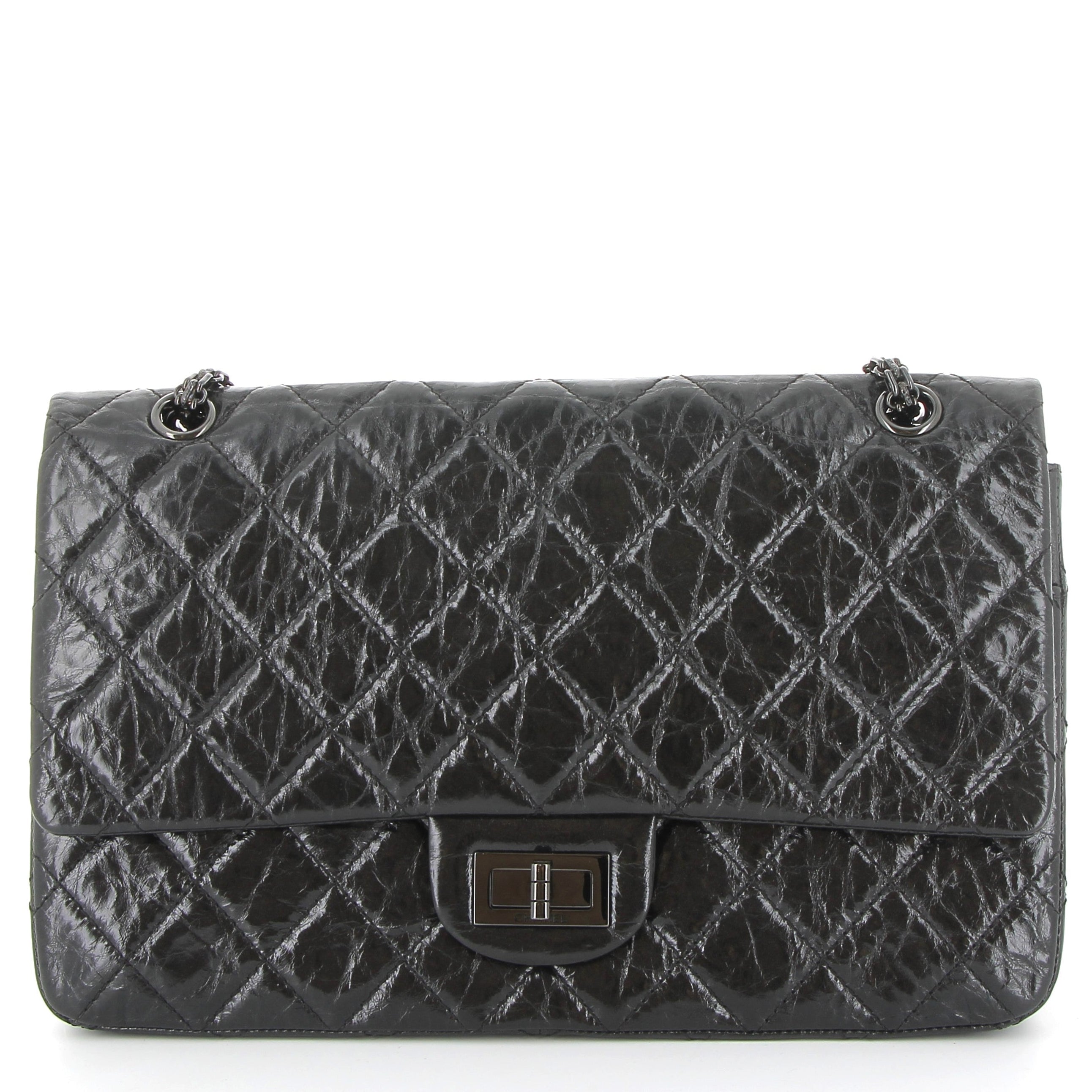 CHANEL 2.55 Black Black hardware