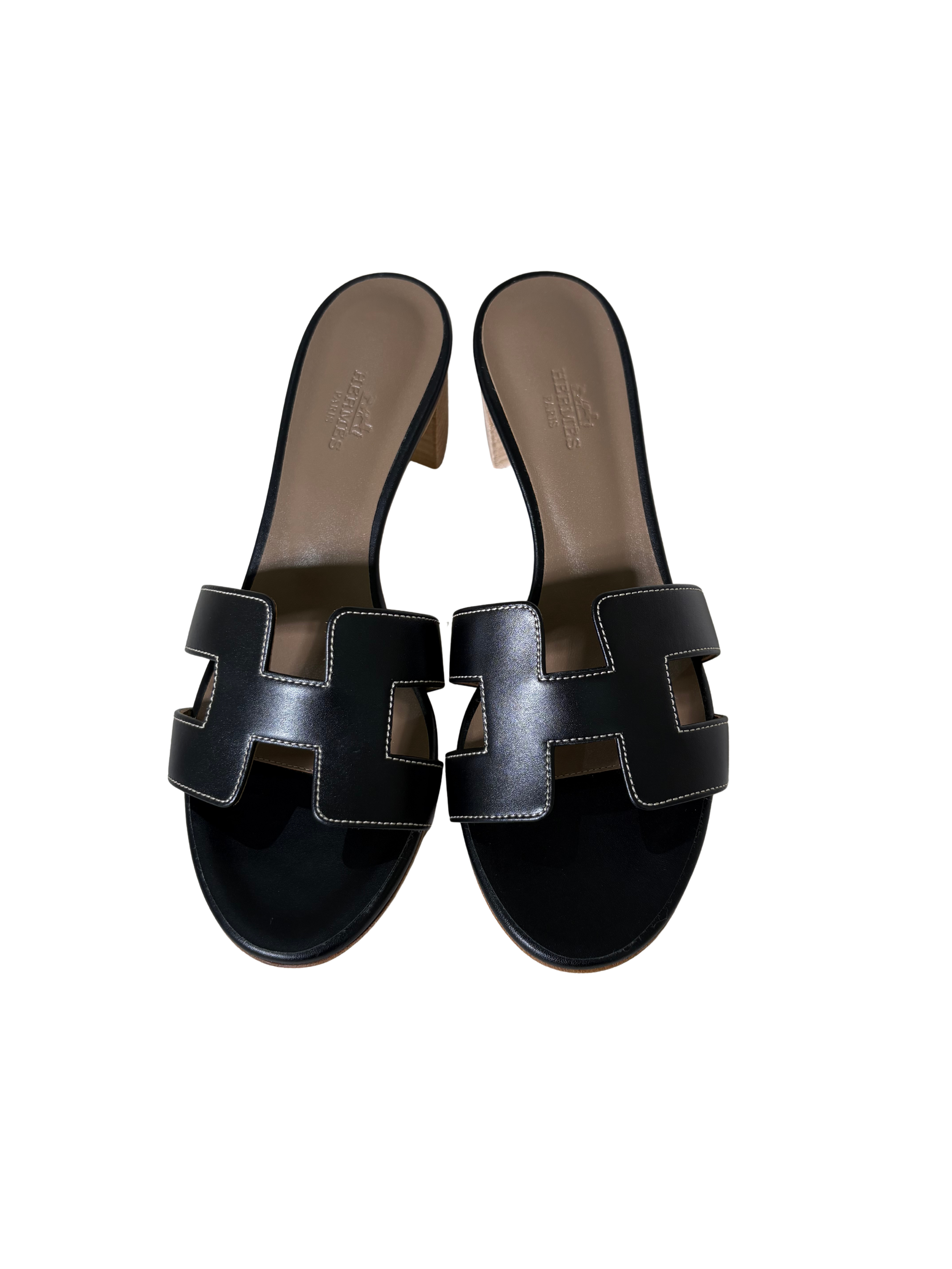 HERMES Oasis Sandals Noir Swift