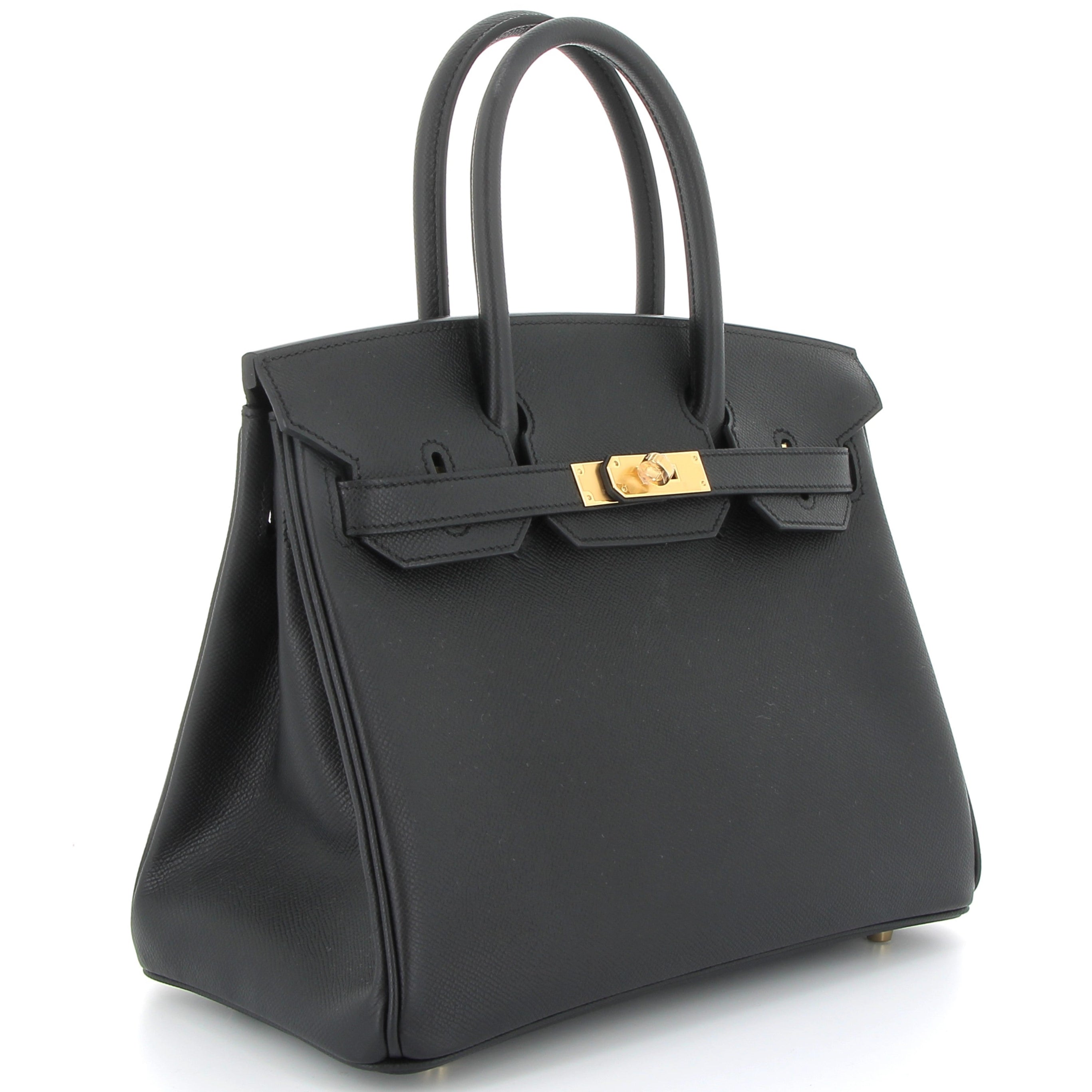 HERMES Birkin 30 Noir Epsom Gold Hardware