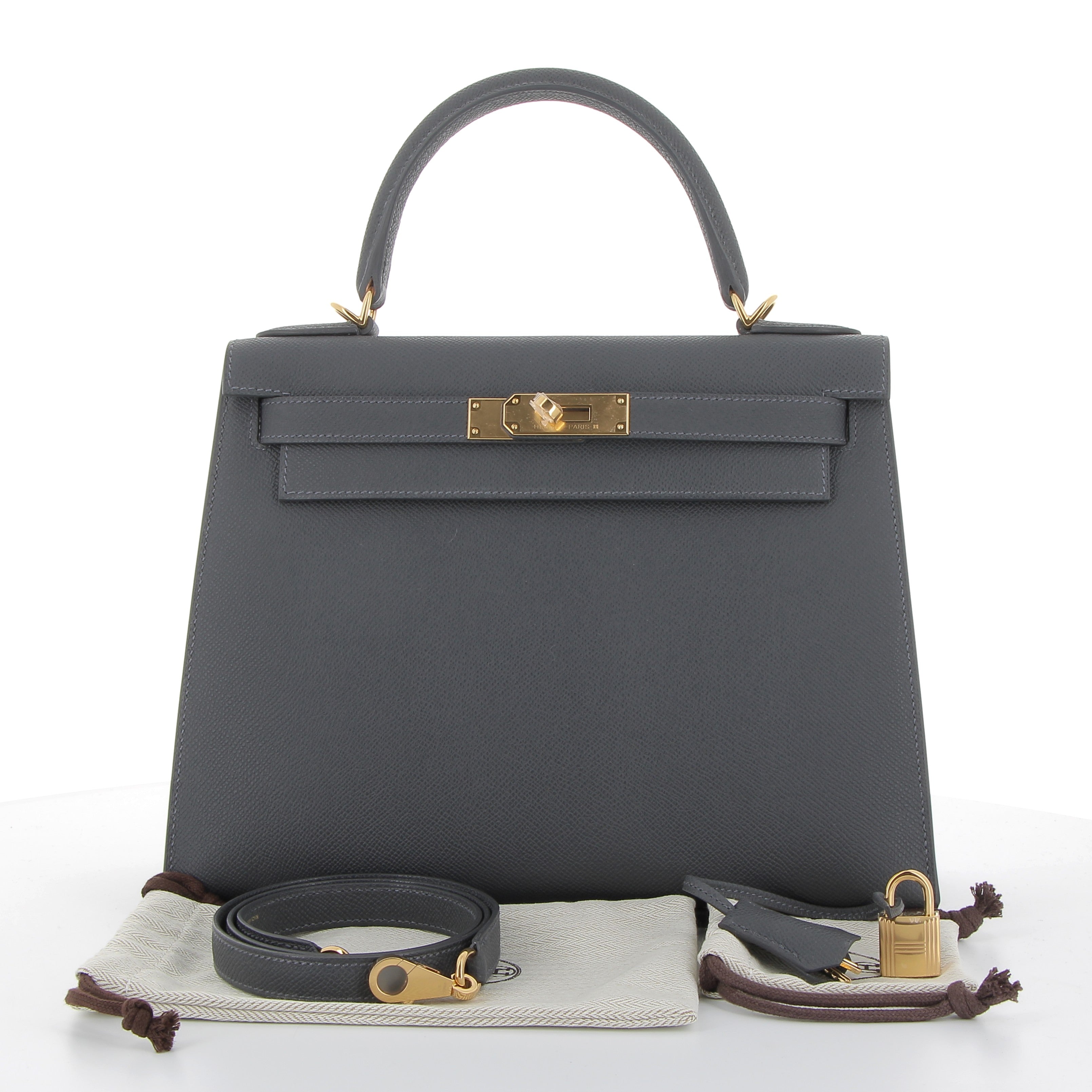 Hermès Kelly 28cm in Ardoise Epsom Leather with Gold Hardware