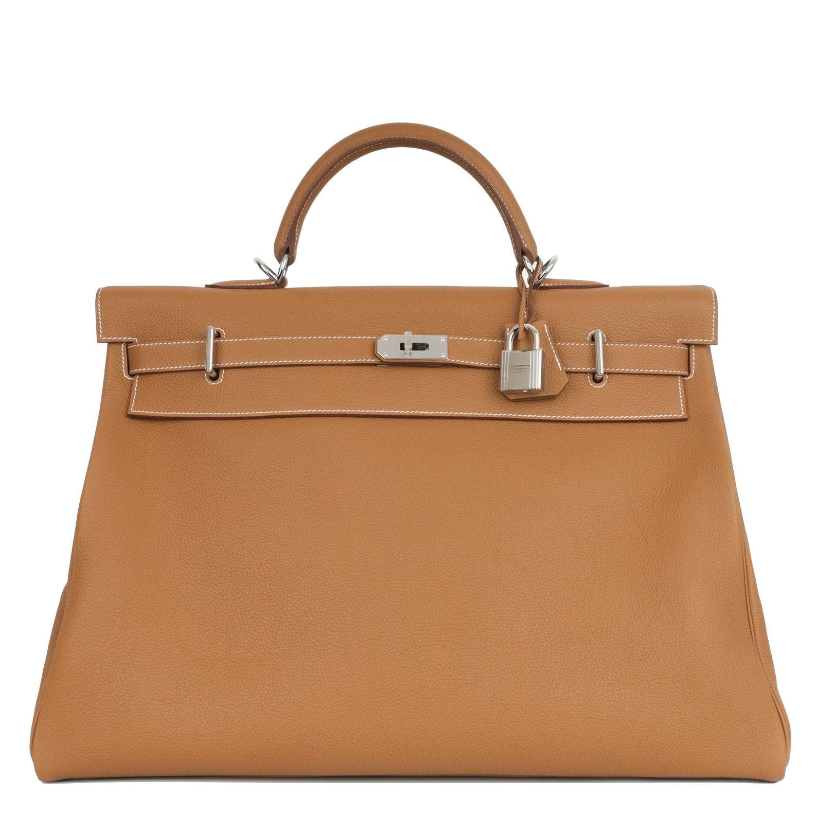 HERMES Kelly 50 Gold Togo leather Palladium hardware