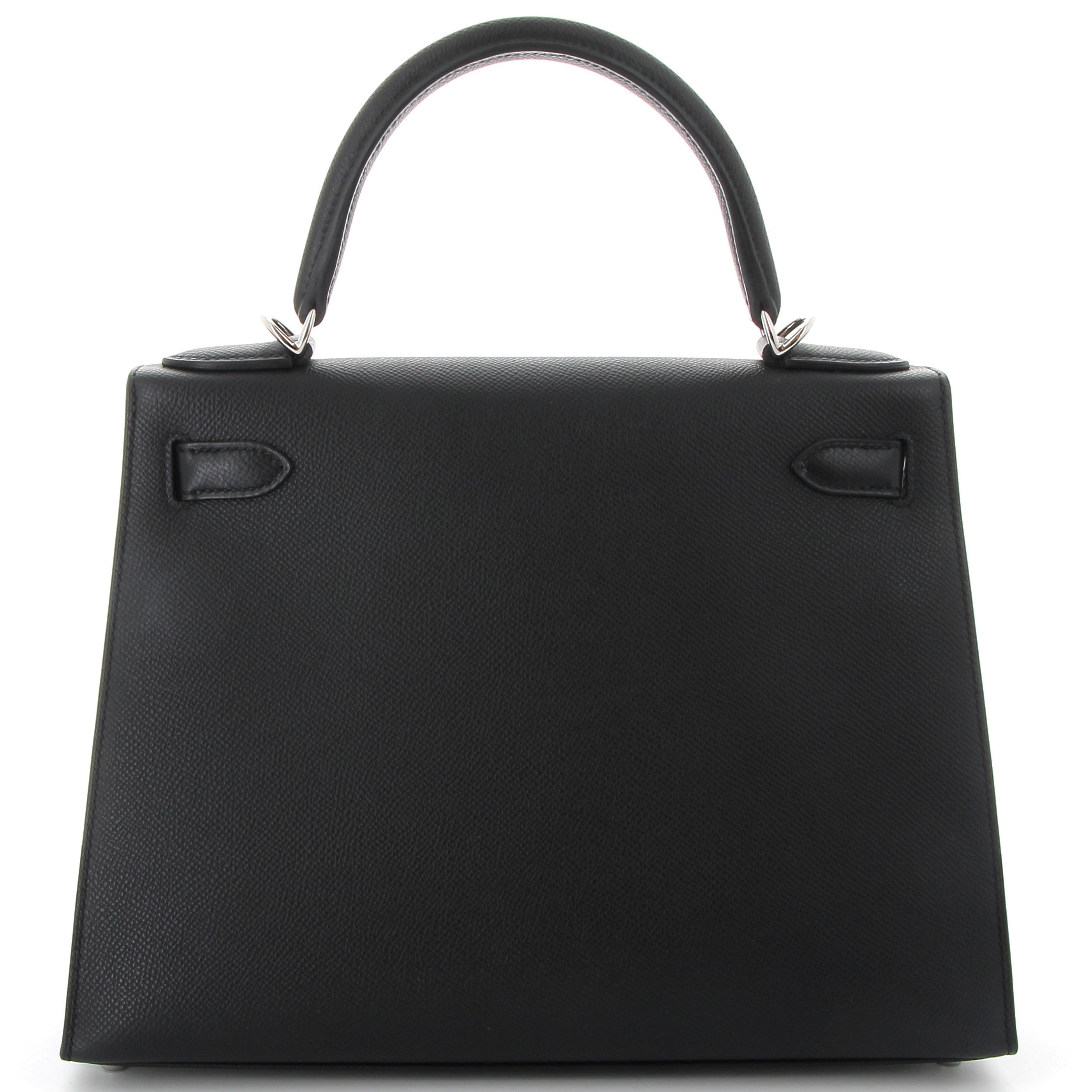 HERMES Kelly 28 Noir Epsom Leather Palladium Hardware