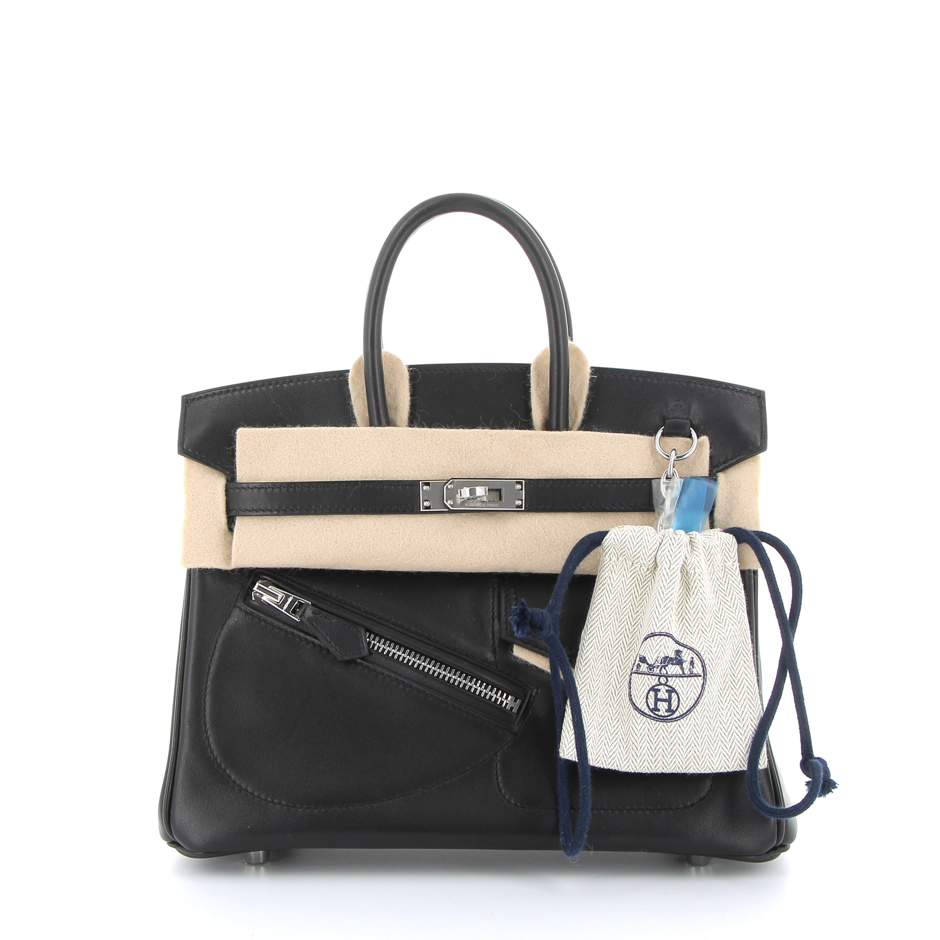 HERMÈS Birkin The Rock 25 Veau Volupto Noir Palladium hardware
