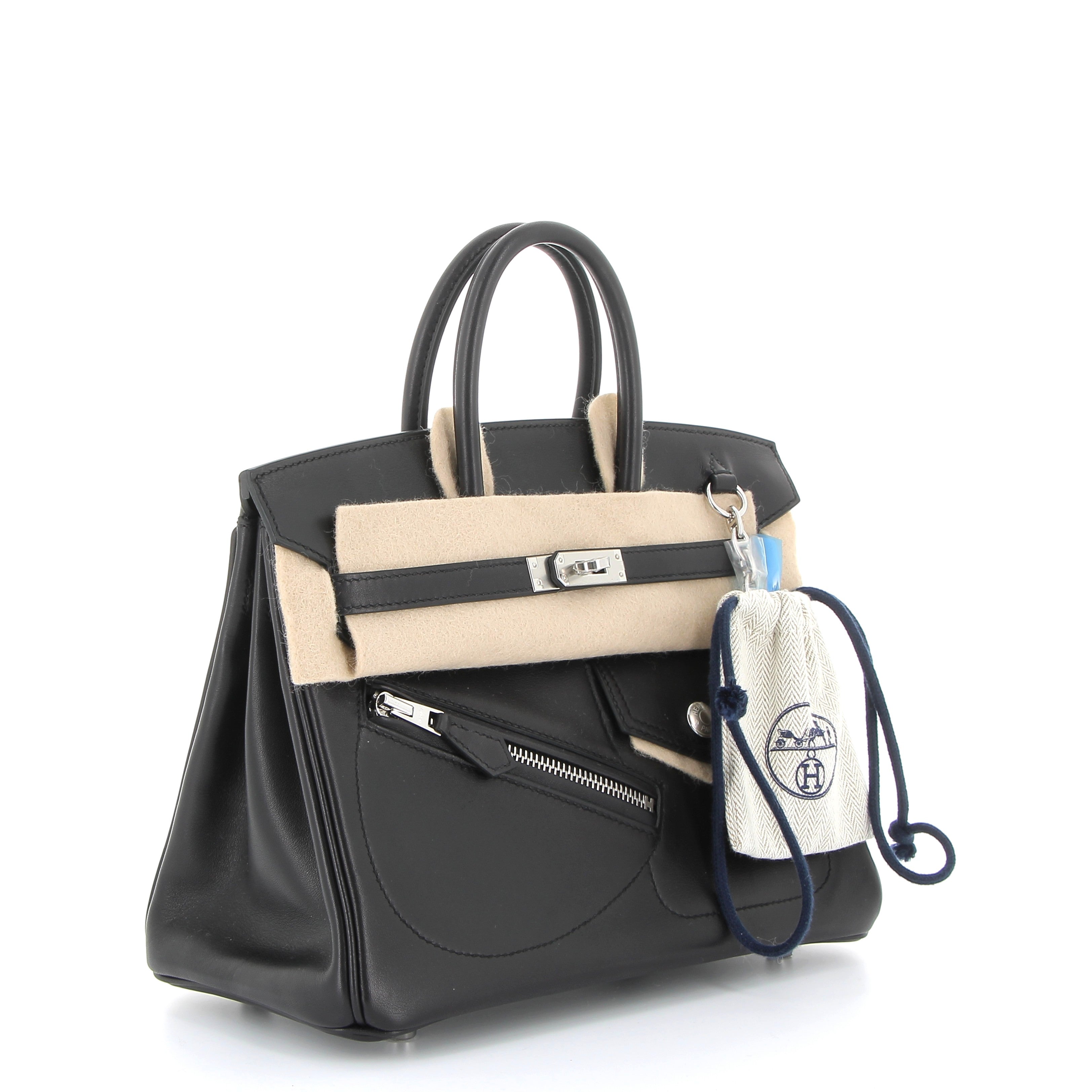 HERMÈS Birkin The Rock 25 Veau Volupto Noir Palladium hardware