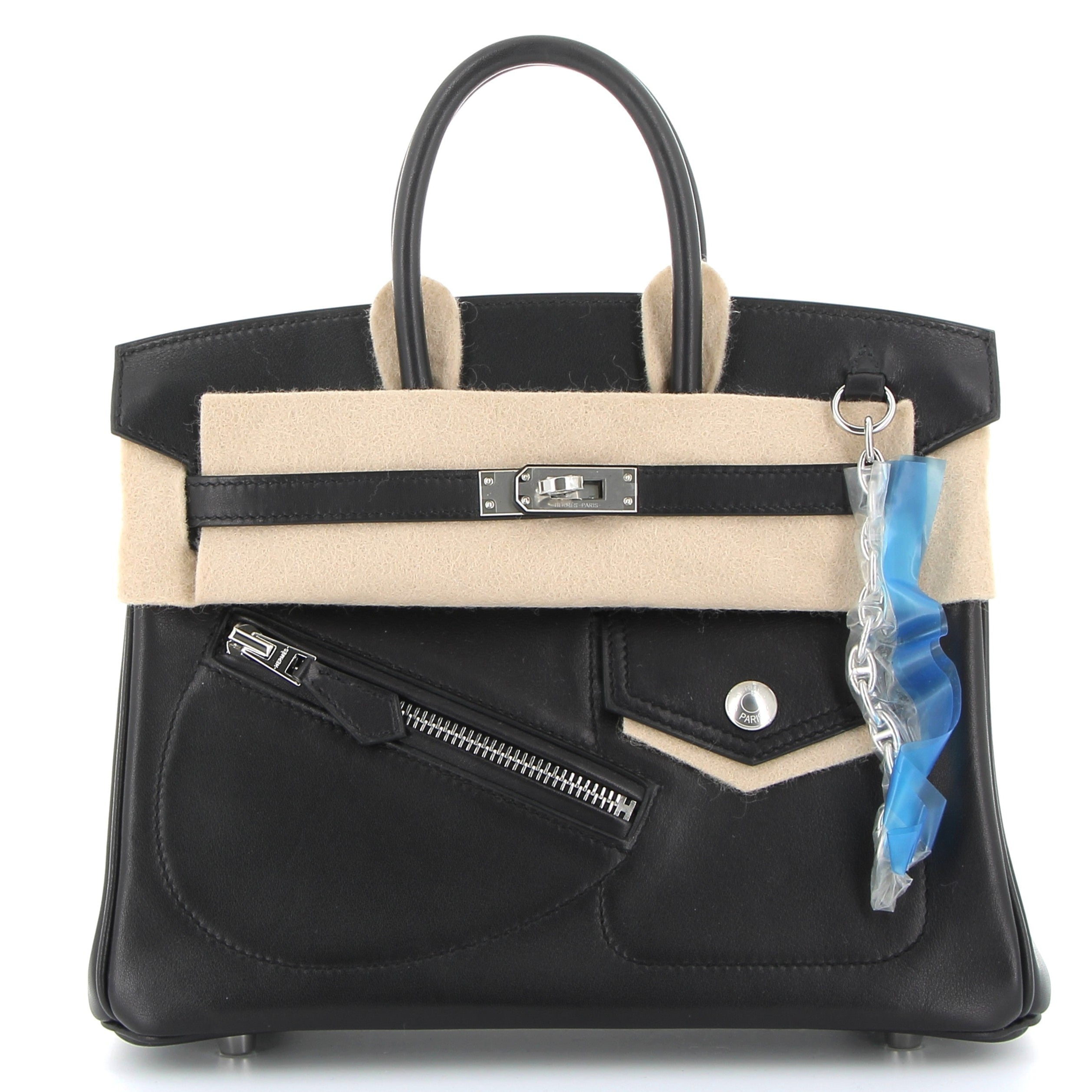 HERMÈS Birkin The Rock 25 Veau Volupto Noir Palladium hardware