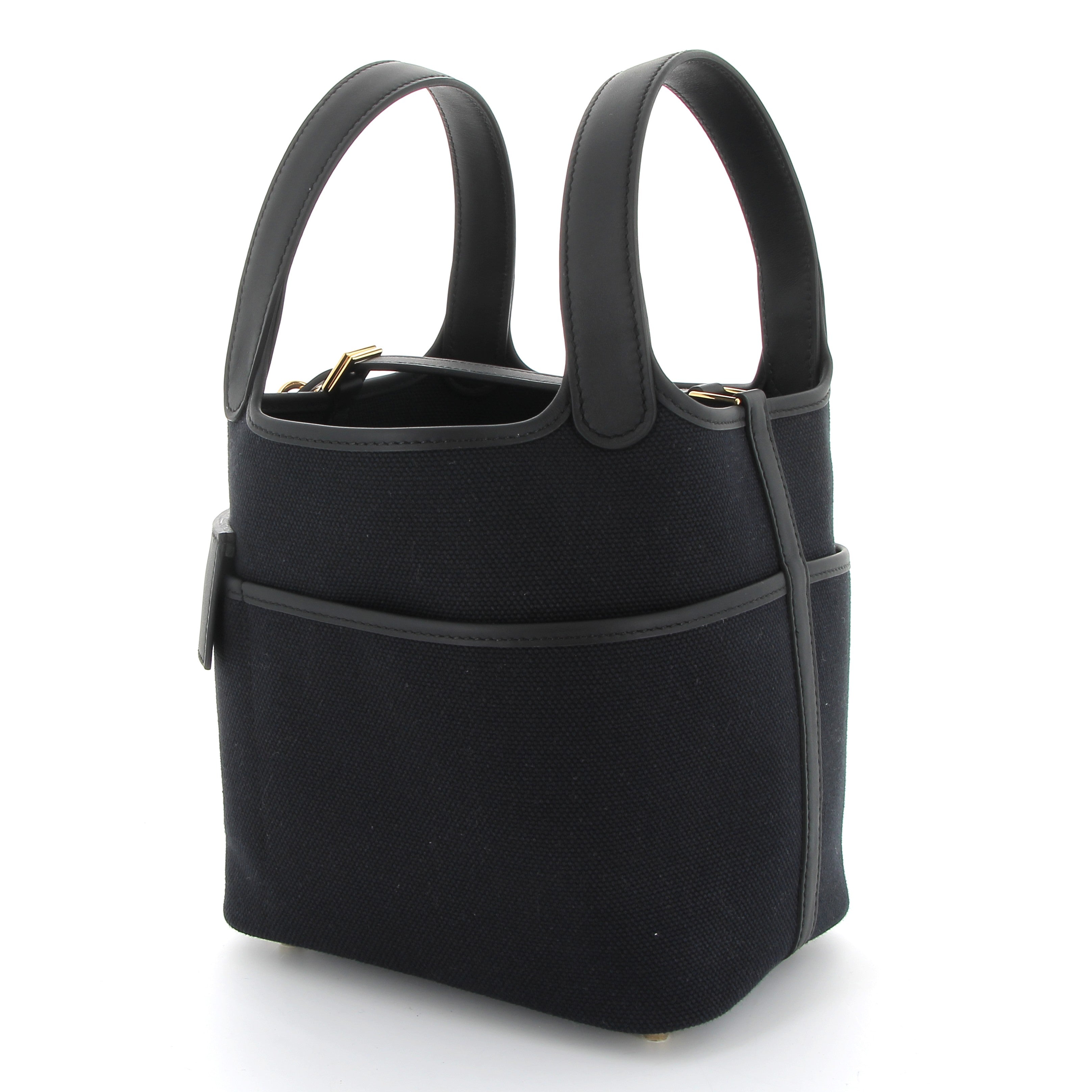 HERMÈS Picotin 18 Cargo Noir Canvas Gold Hardware (GHW)