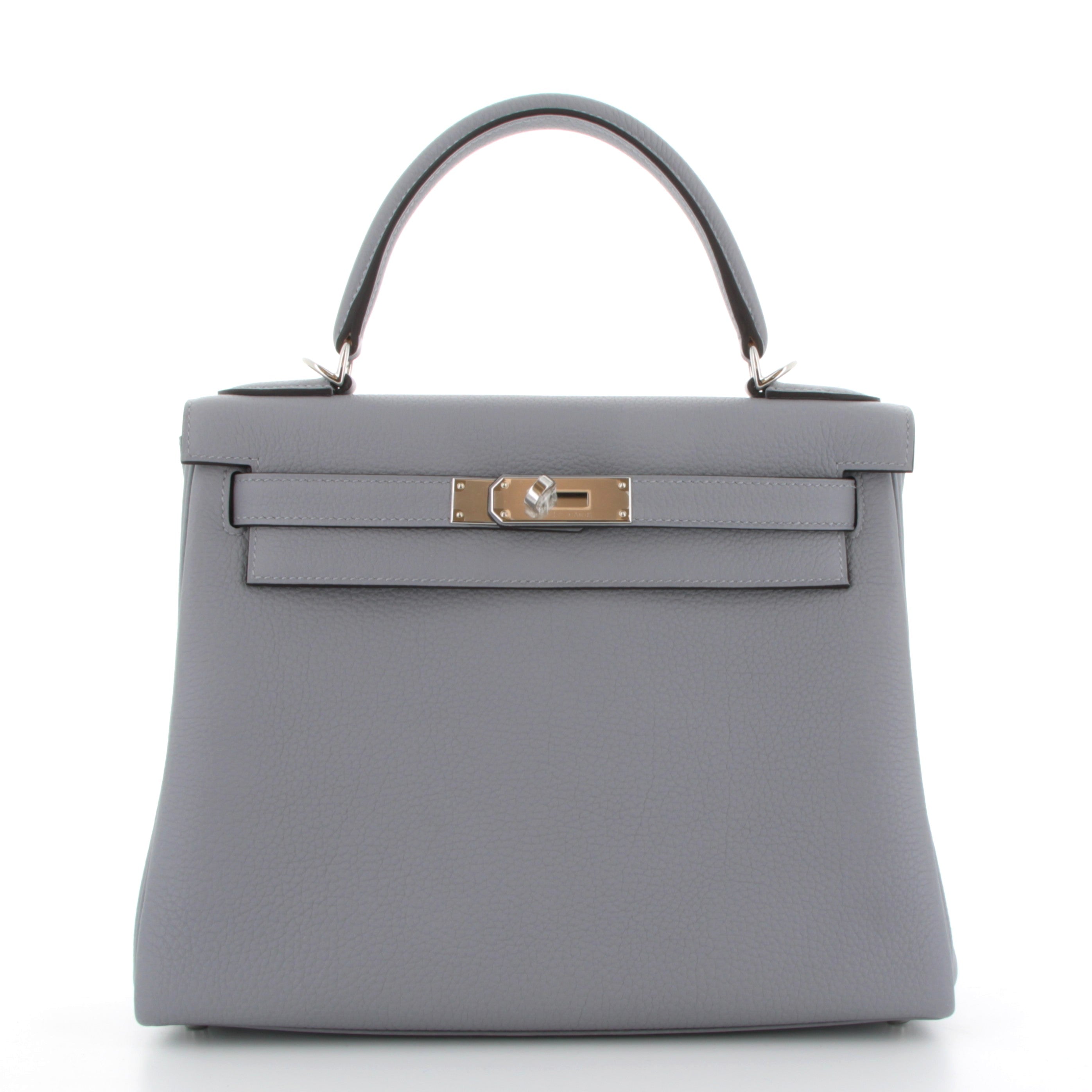 HERMES Kelly 28 Gris Pantin Togo Palladium Hardware