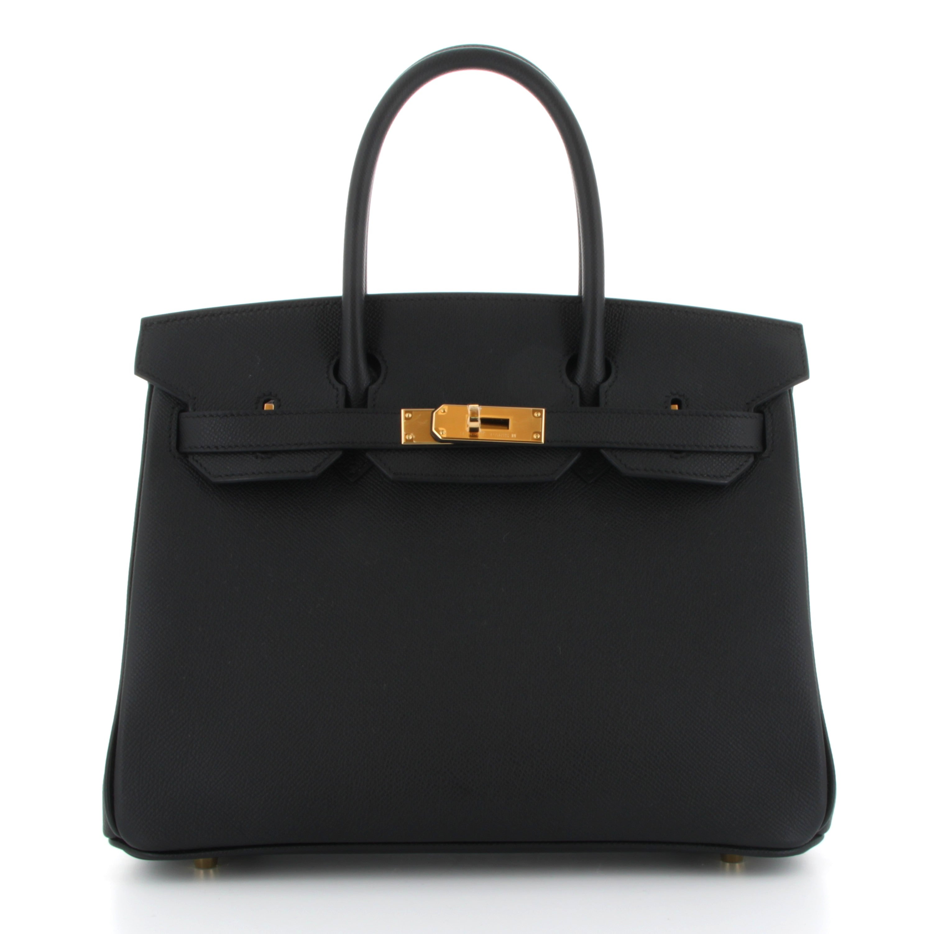HERMES Birkin 30 Noir Epsom Gold Hardware