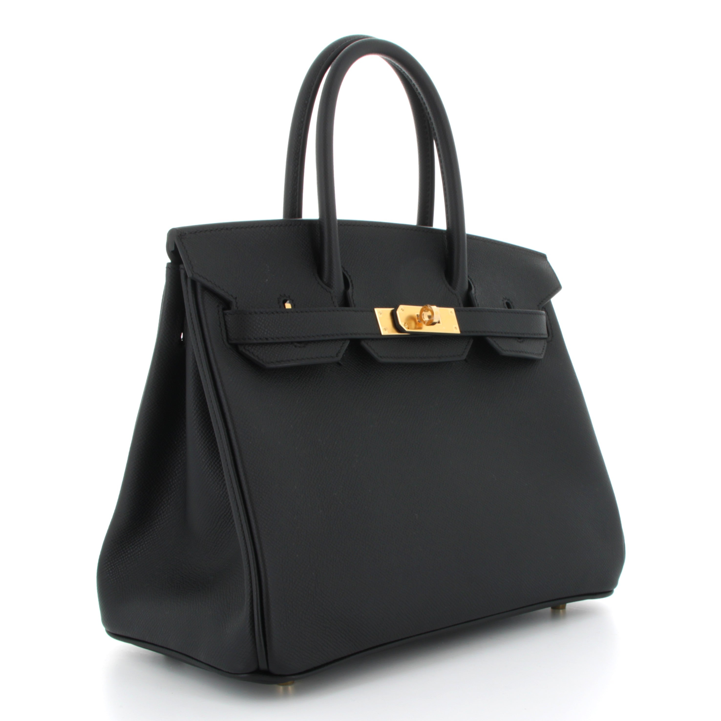 HERMES Birkin 30 Noir Epsom Gold Hardware