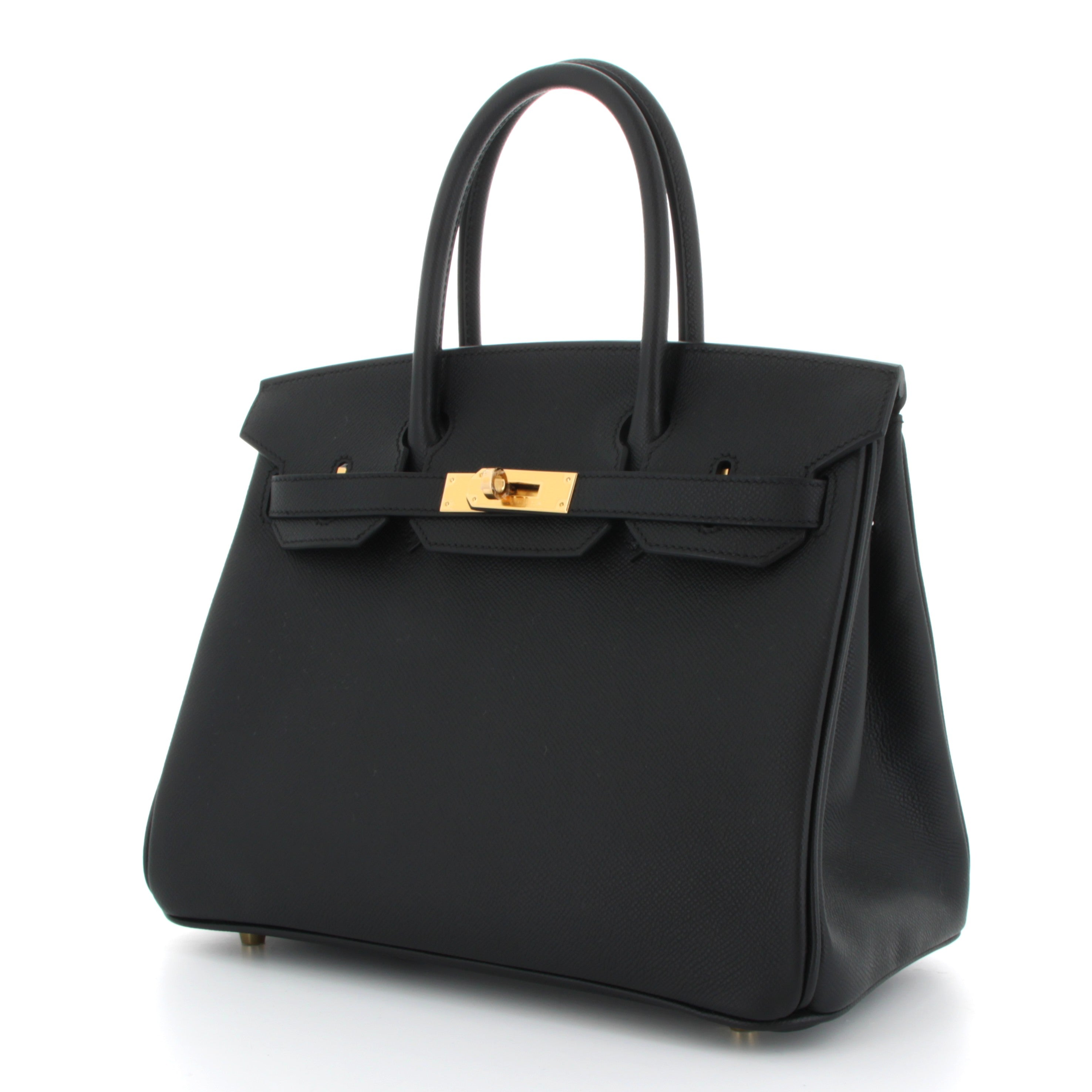 HERMES Birkin 30 Noir Epsom Gold Hardware