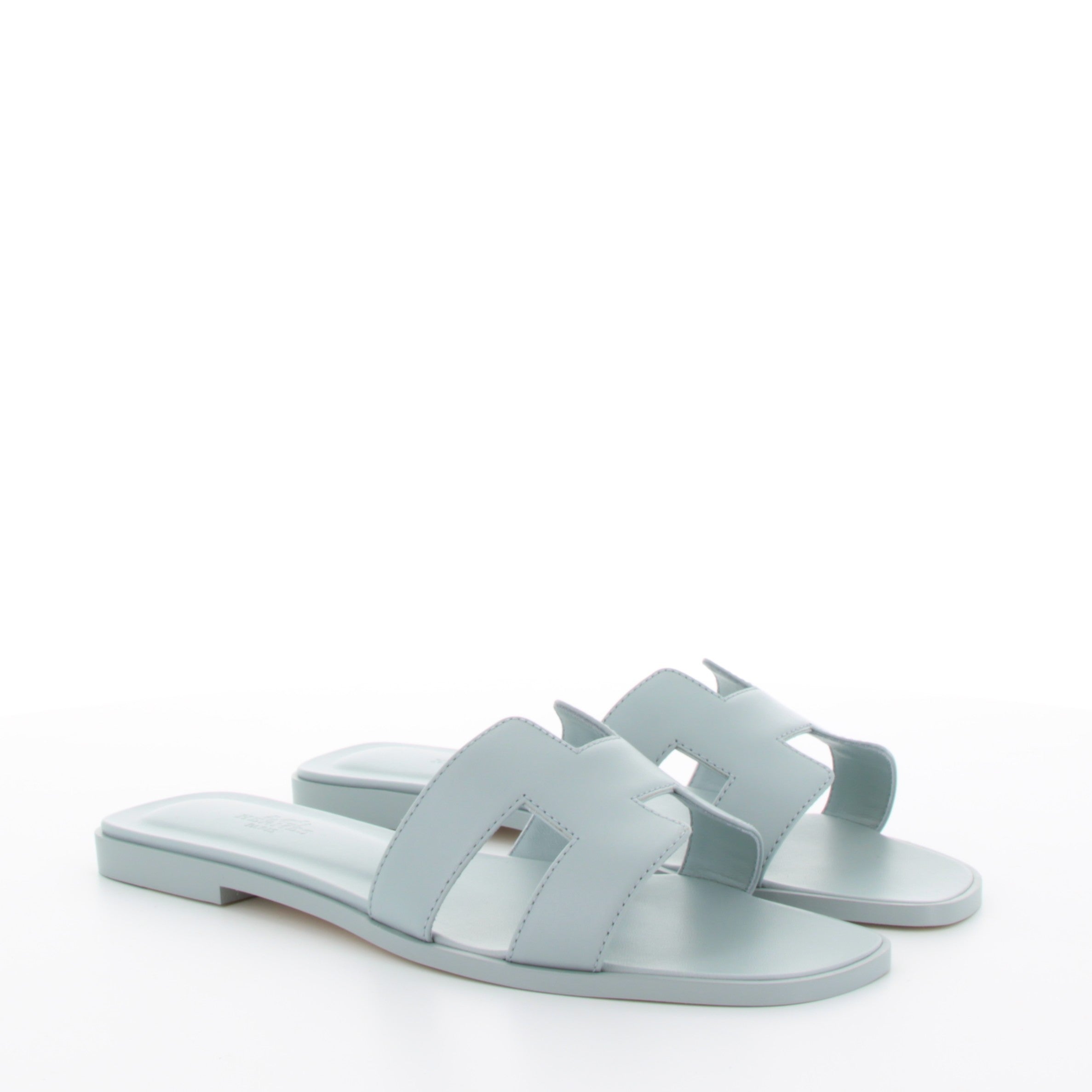 HERMES Oran Sandals Bleu Glacier Swift