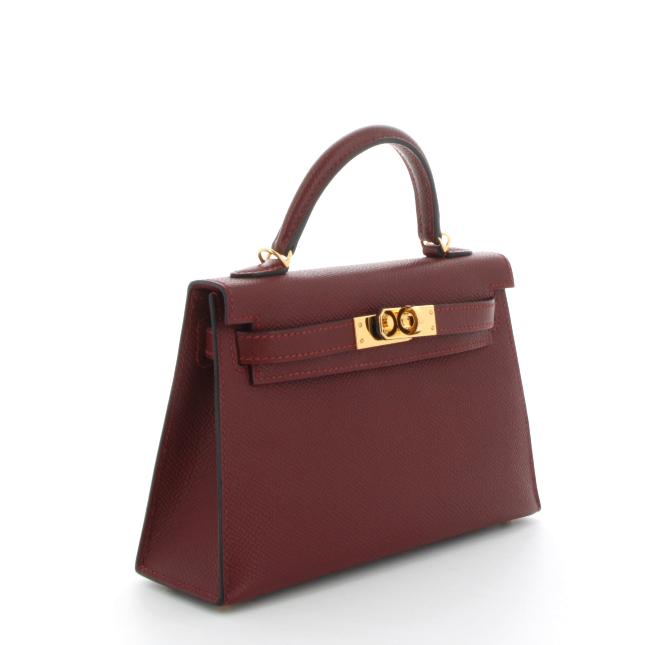 HERMES Kelly 20 Rouge H Epsom Gold Hardware