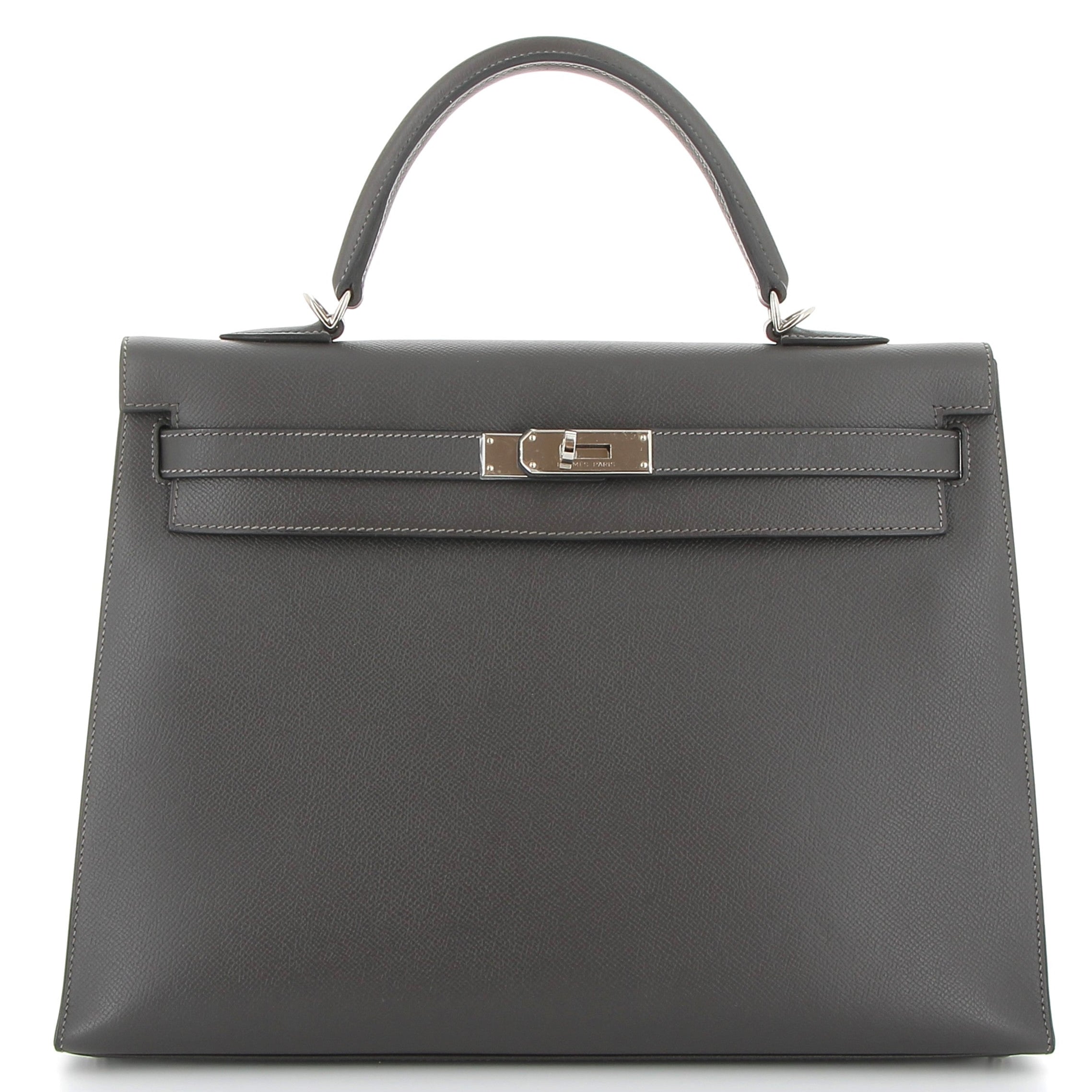 HERMÈS Kelly 35 Ardoise Epsom Leather Palladium Hardware