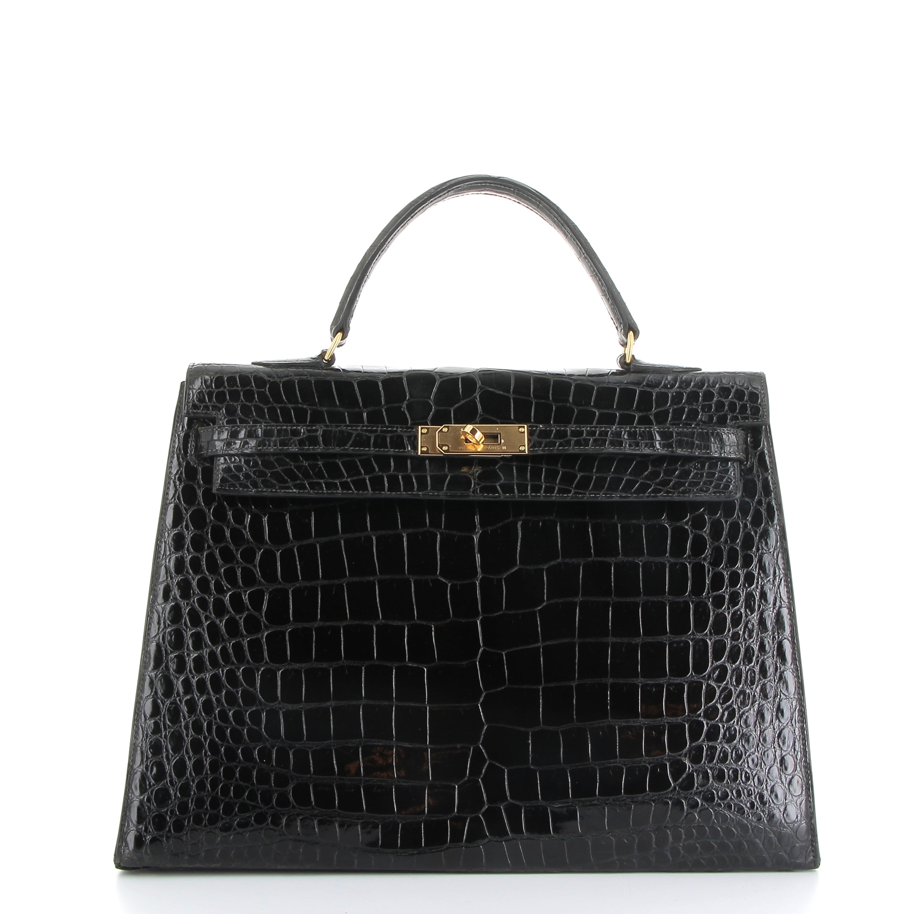 Hermès Kelly 35cm in Black Crocodile Porosus