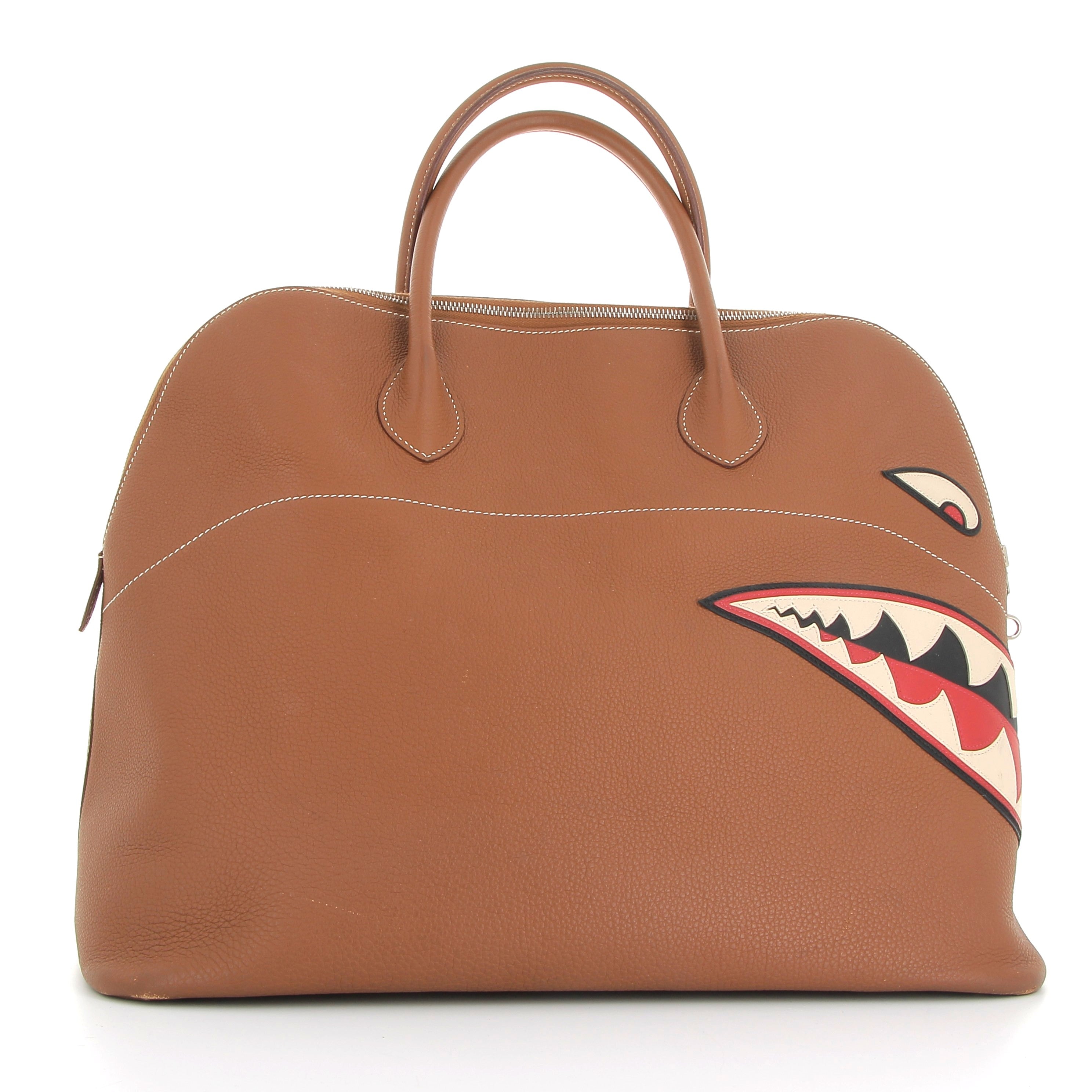 Hermès Bolide 45cm Shark Gold Togo with Palladium Hardware