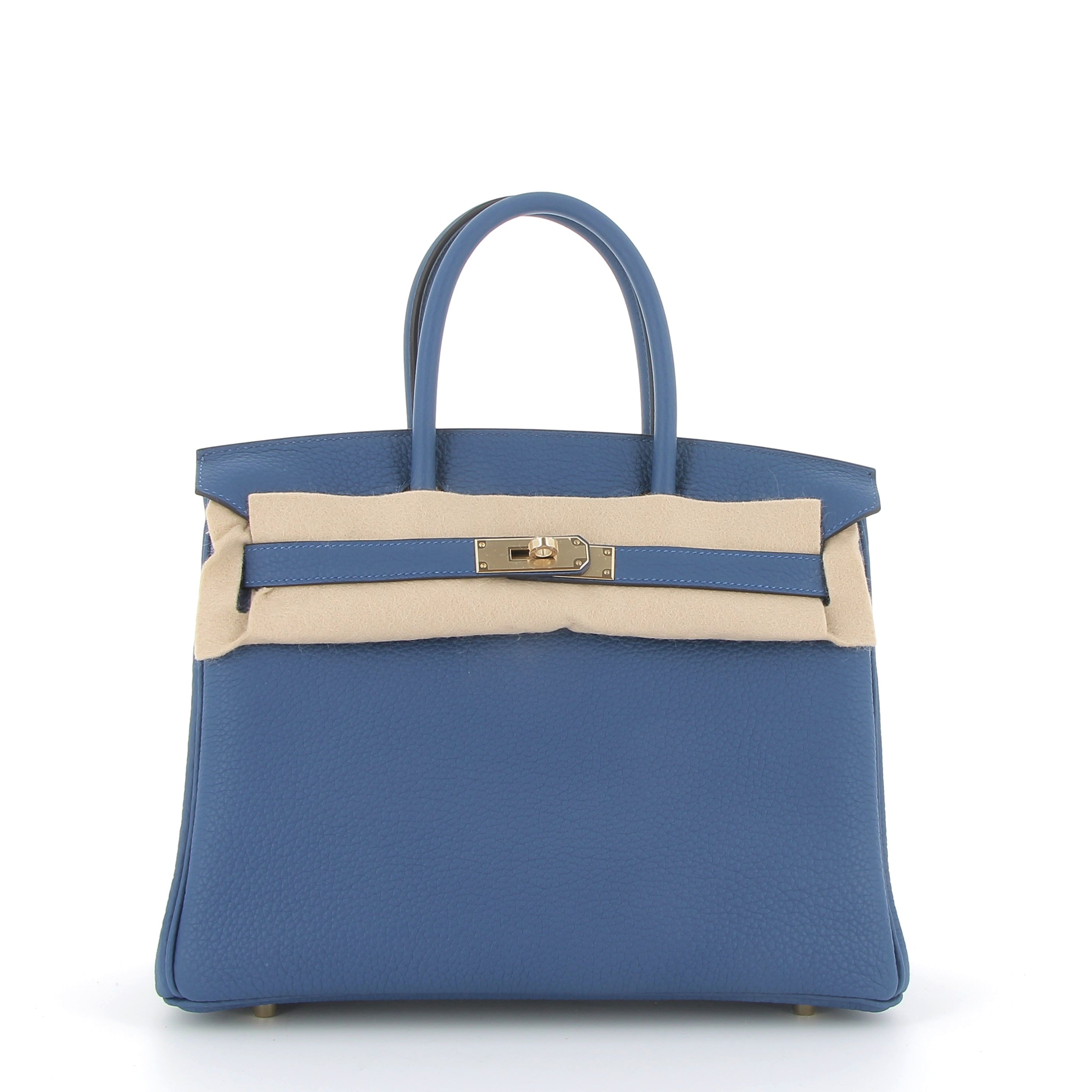 Hermès Birkin 30cm in Bleu Tie Togo with Champagne Gold Hardware