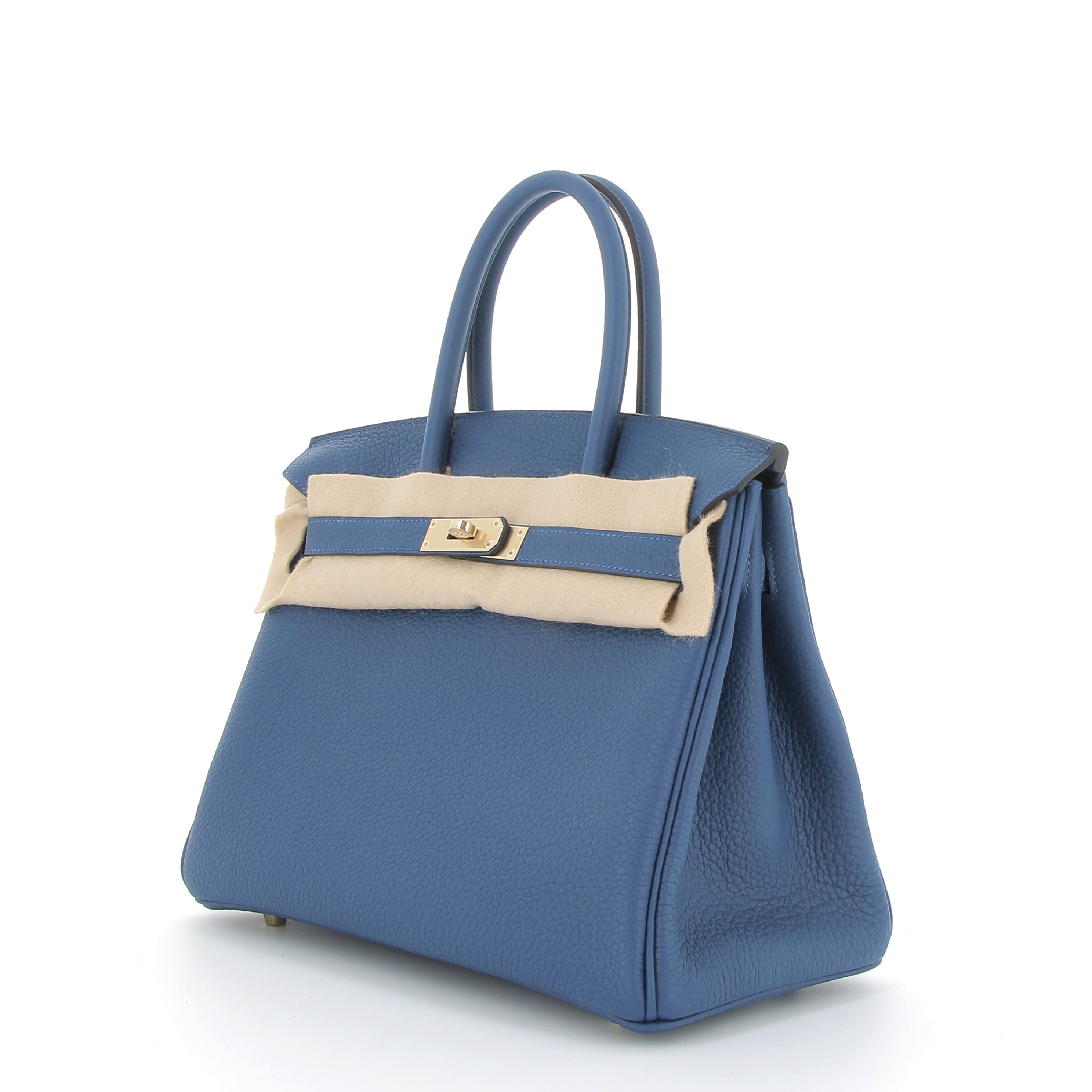 Hermès Birkin 30cm in Bleu Tie Togo with Champagne Gold Hardware