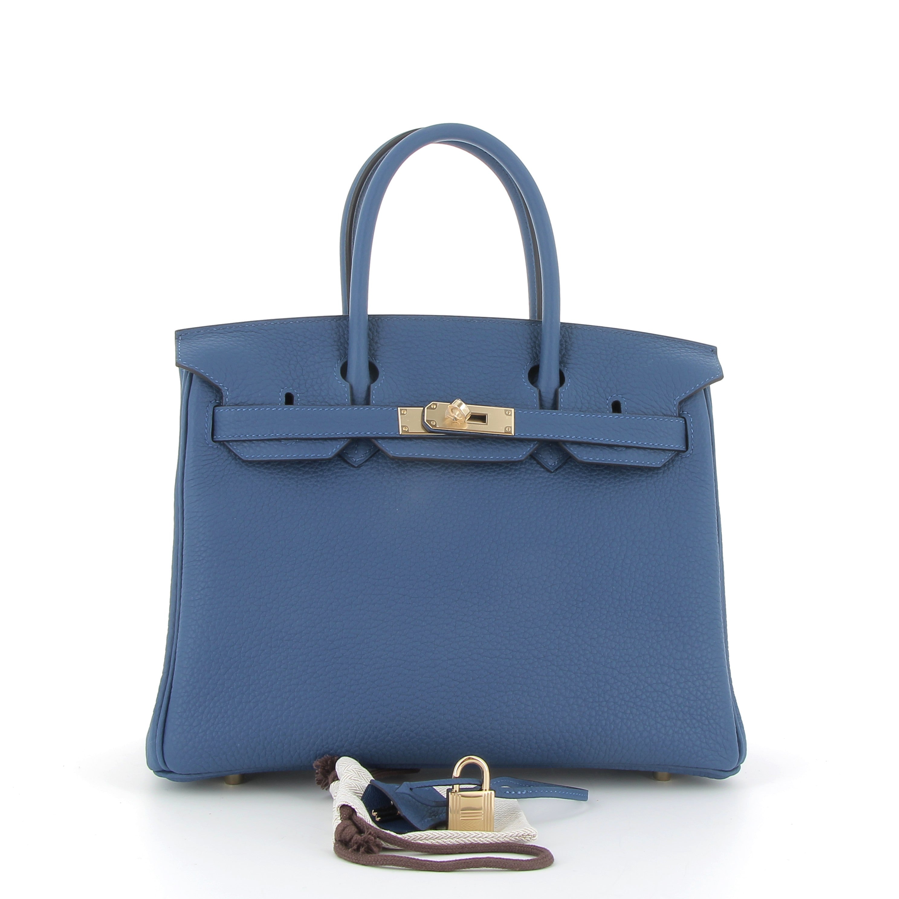 Hermès Birkin 30cm in Bleu Tie Togo with Champagne Gold Hardware