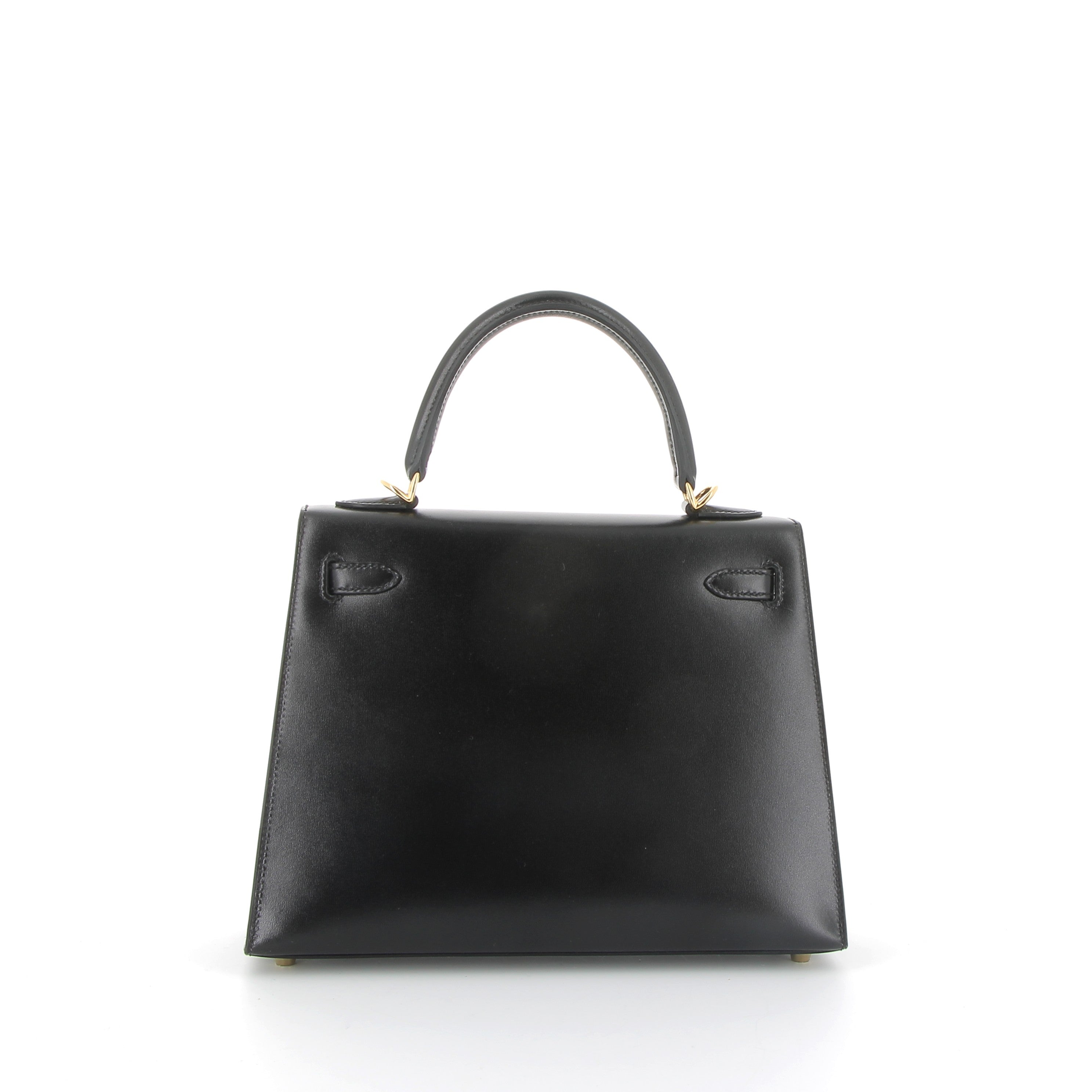 HERMÈS Kelly 25 Noir Box Gold Hardware (GHW)