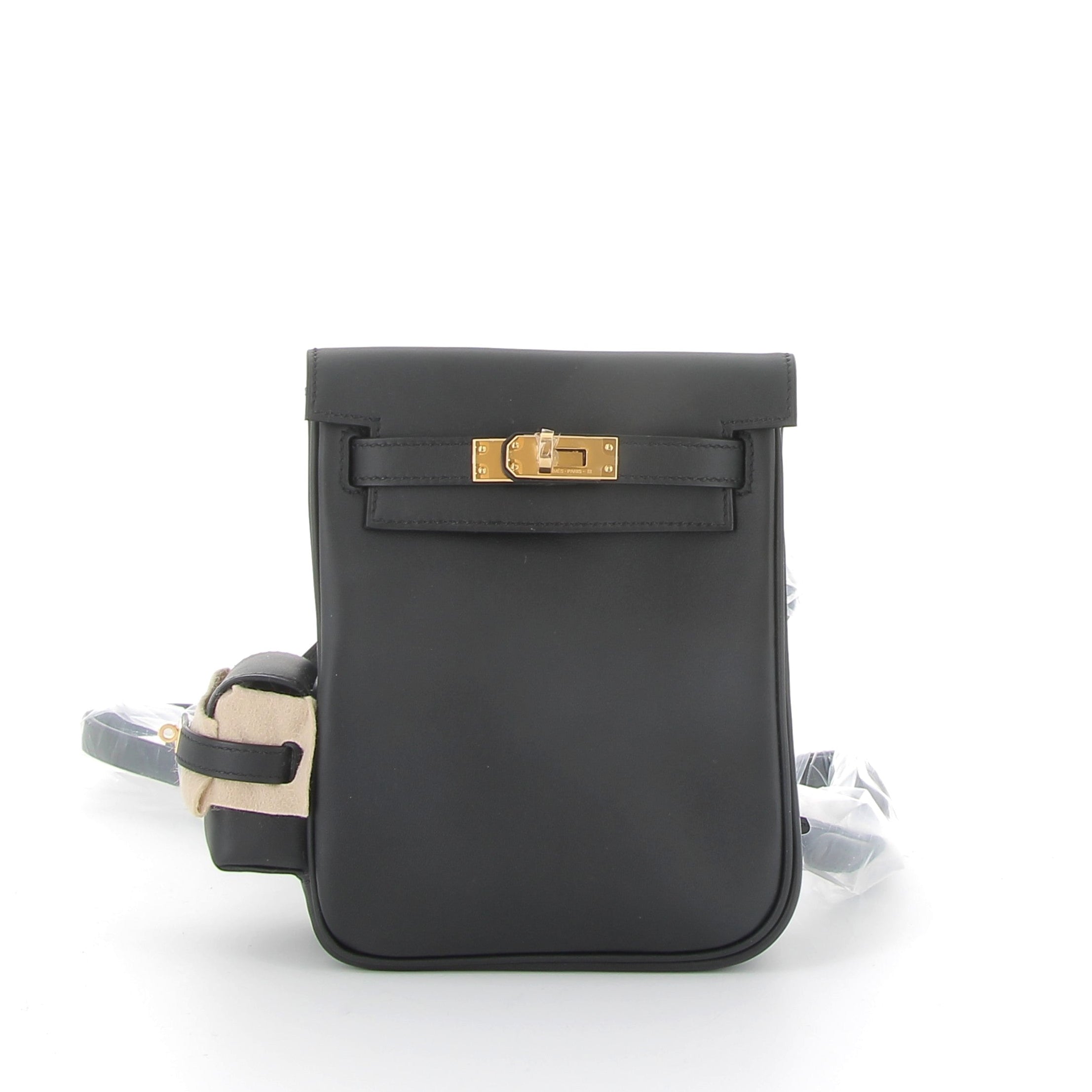 HERMES Mini Jump Bag Black Swift Leather Gold Hardware