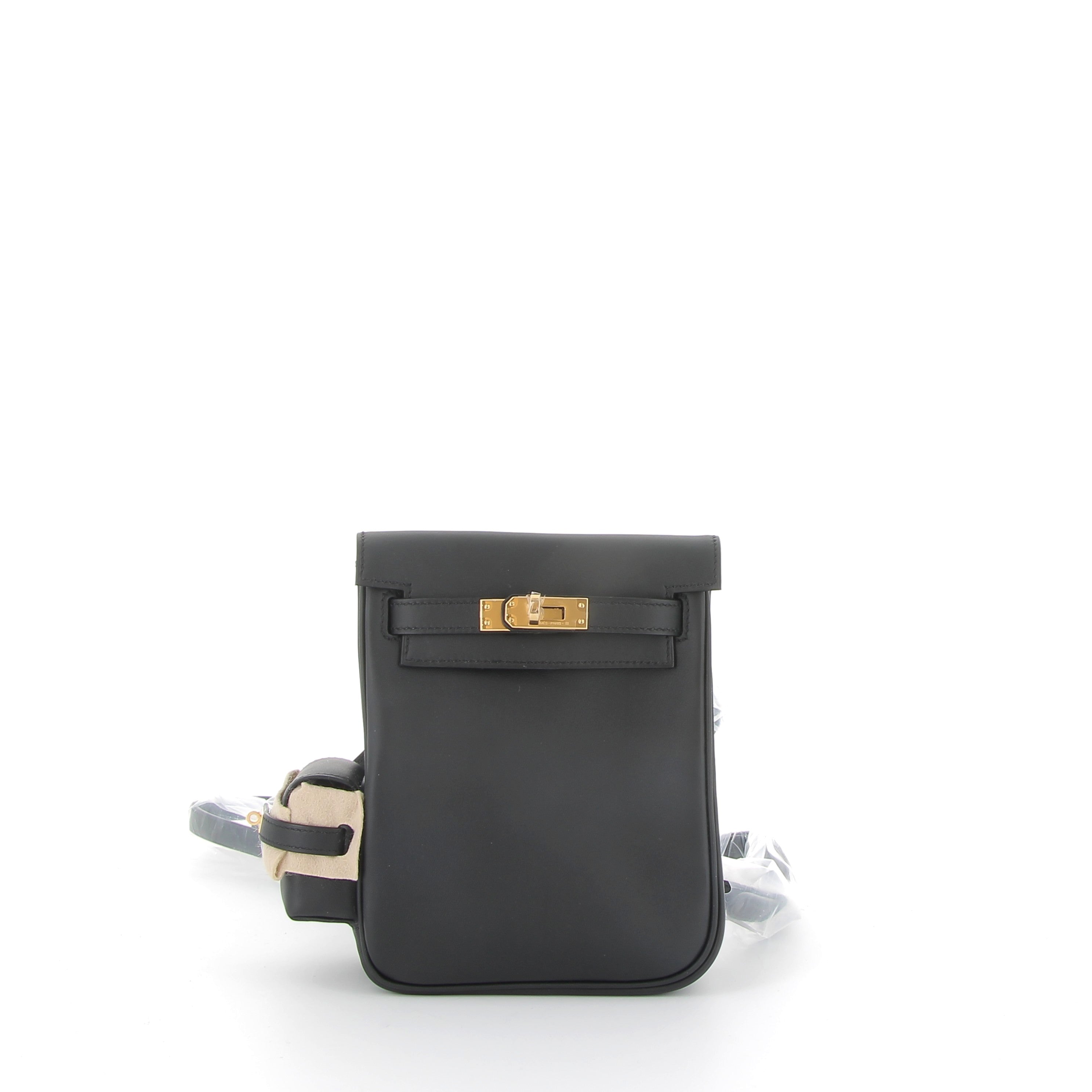 HERMÈS Kelly Jump Backpack Black Swift Leather Gold Hardware