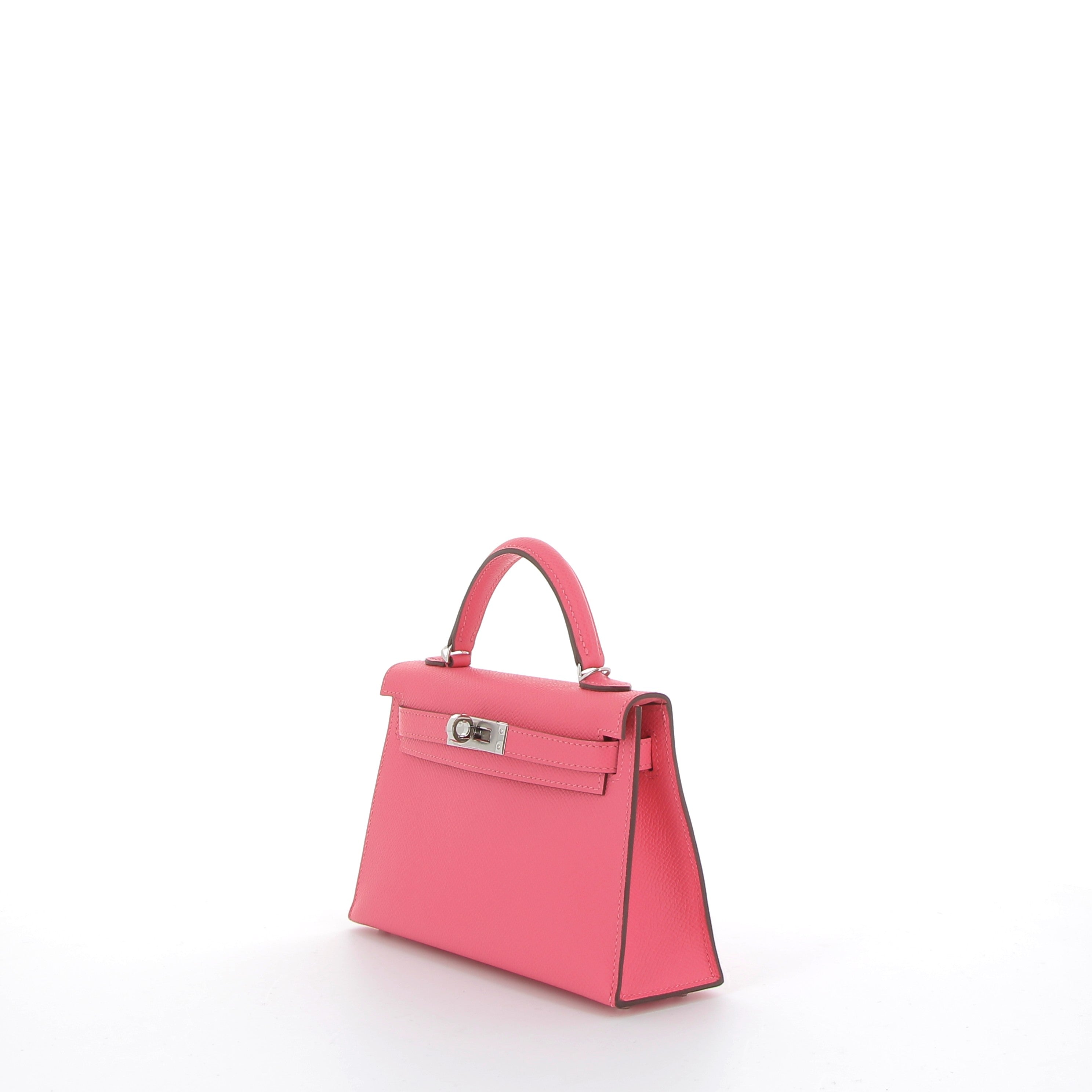 Hermès Mini Kelly 20cm in Rose Azalèe Epsom Leather with Palladium Hardware