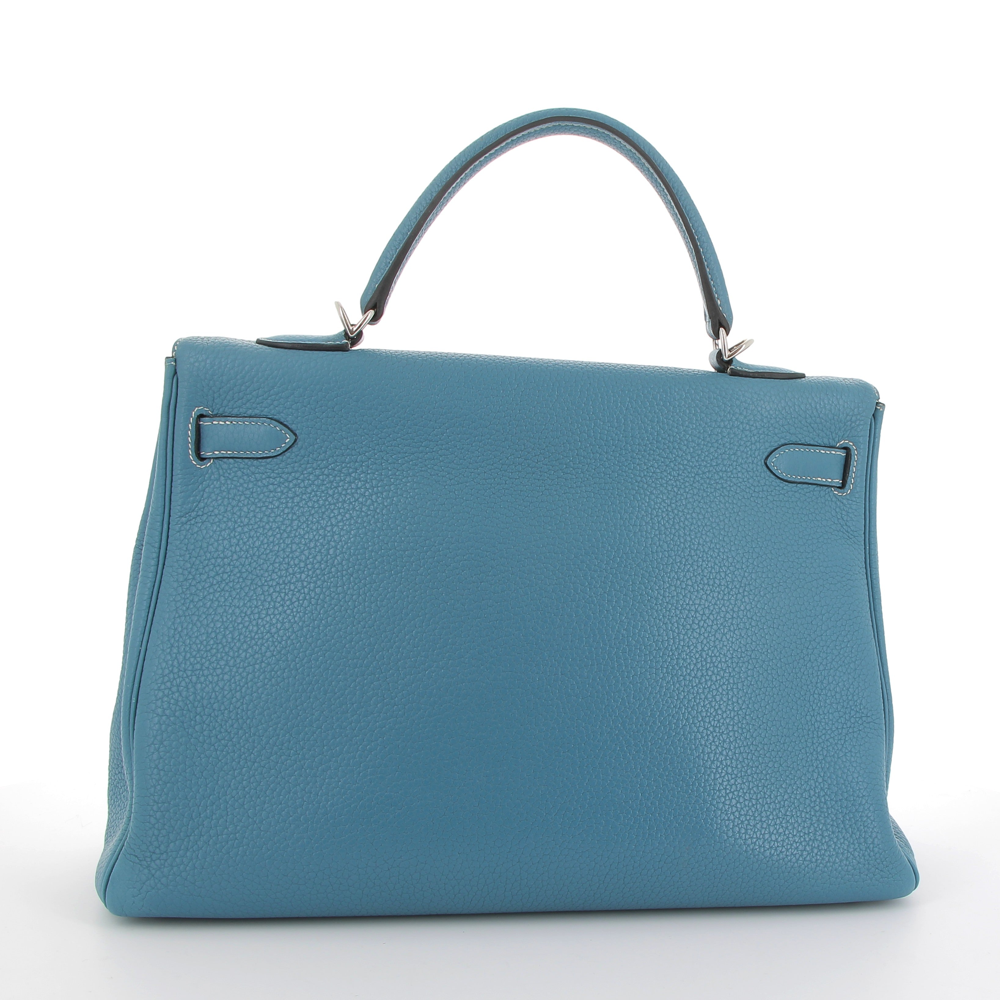Hermès Kelly 35cm in Bleu Jean Togo with Palladium Hardware