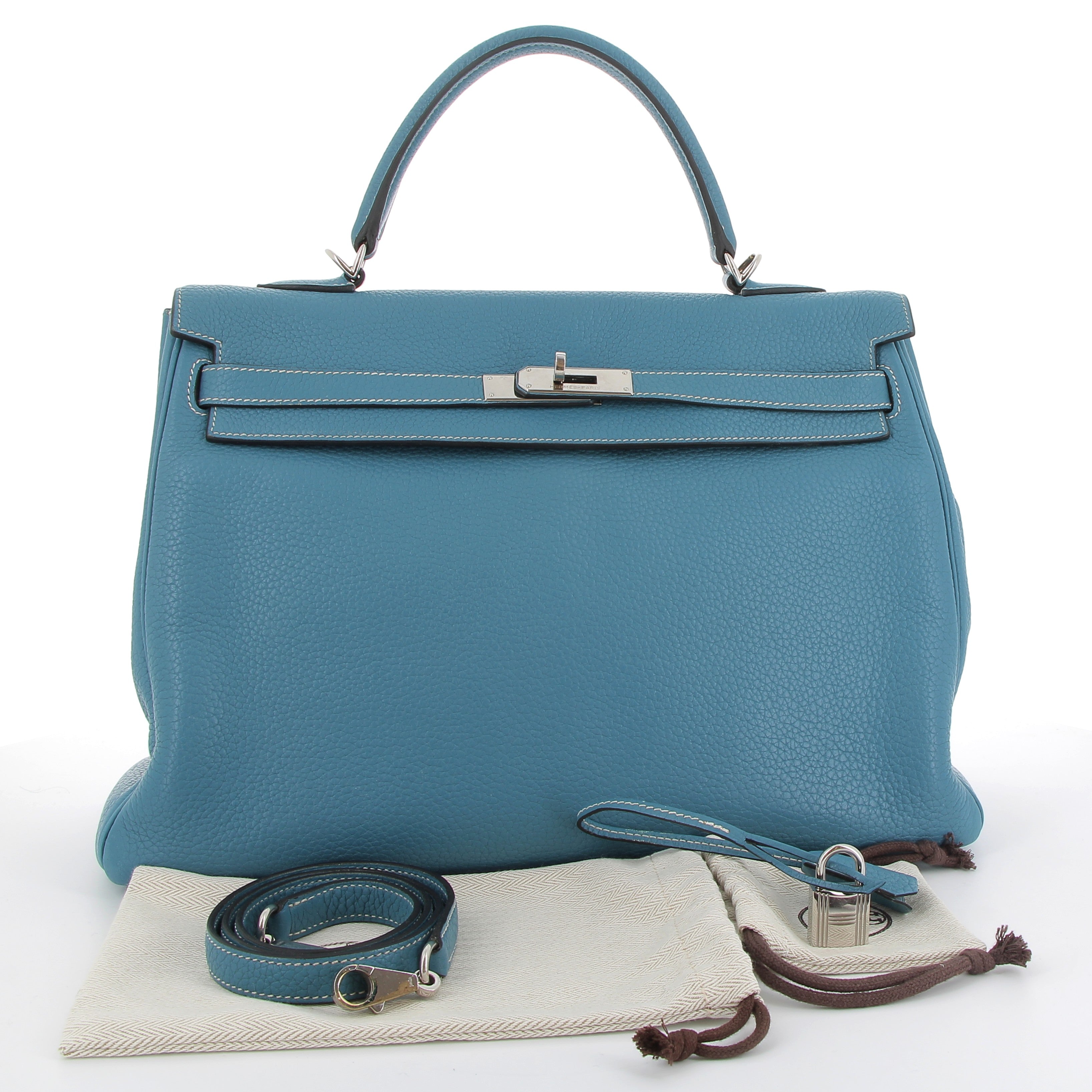 Hermès Kelly 35cm in Bleu Jean Togo with Palladium Hardware
