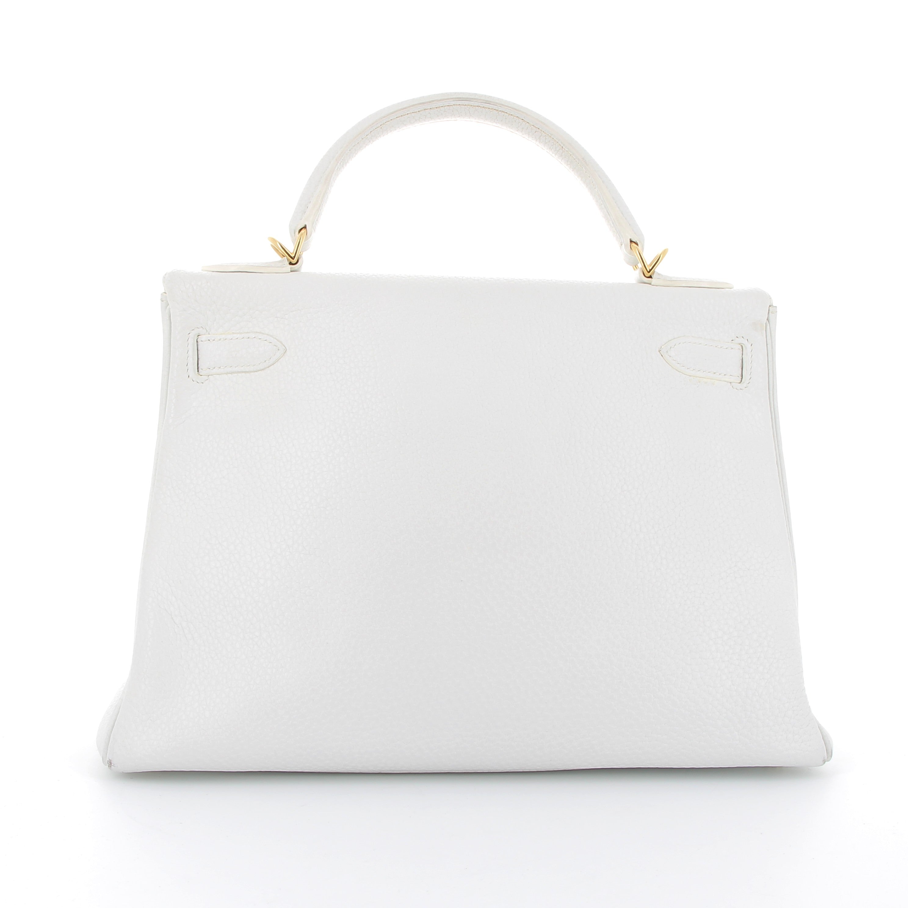 Hermès Kelly 32cm White Togo Leather with Gold Hardware