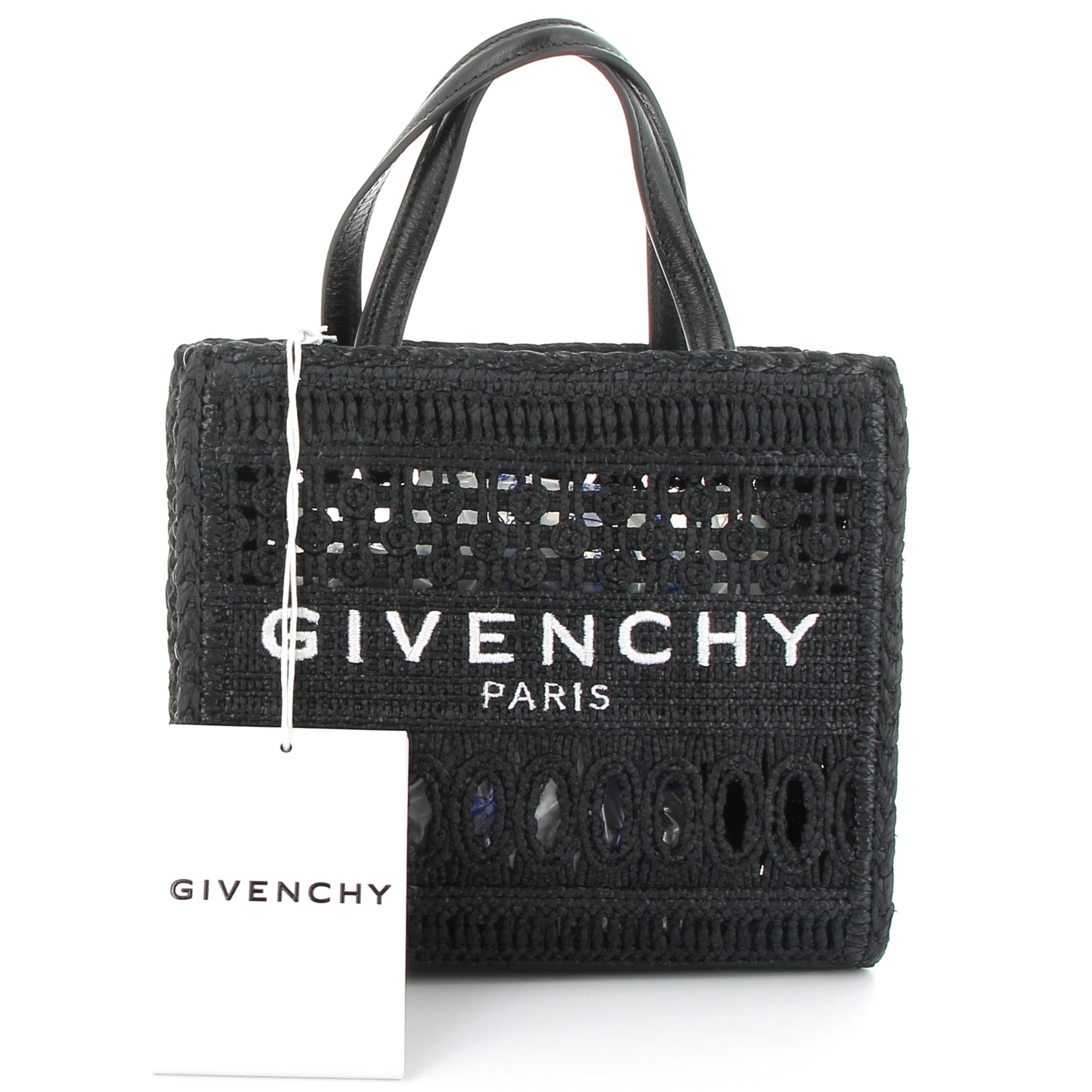 GIVENCHY Black raffia tote bag