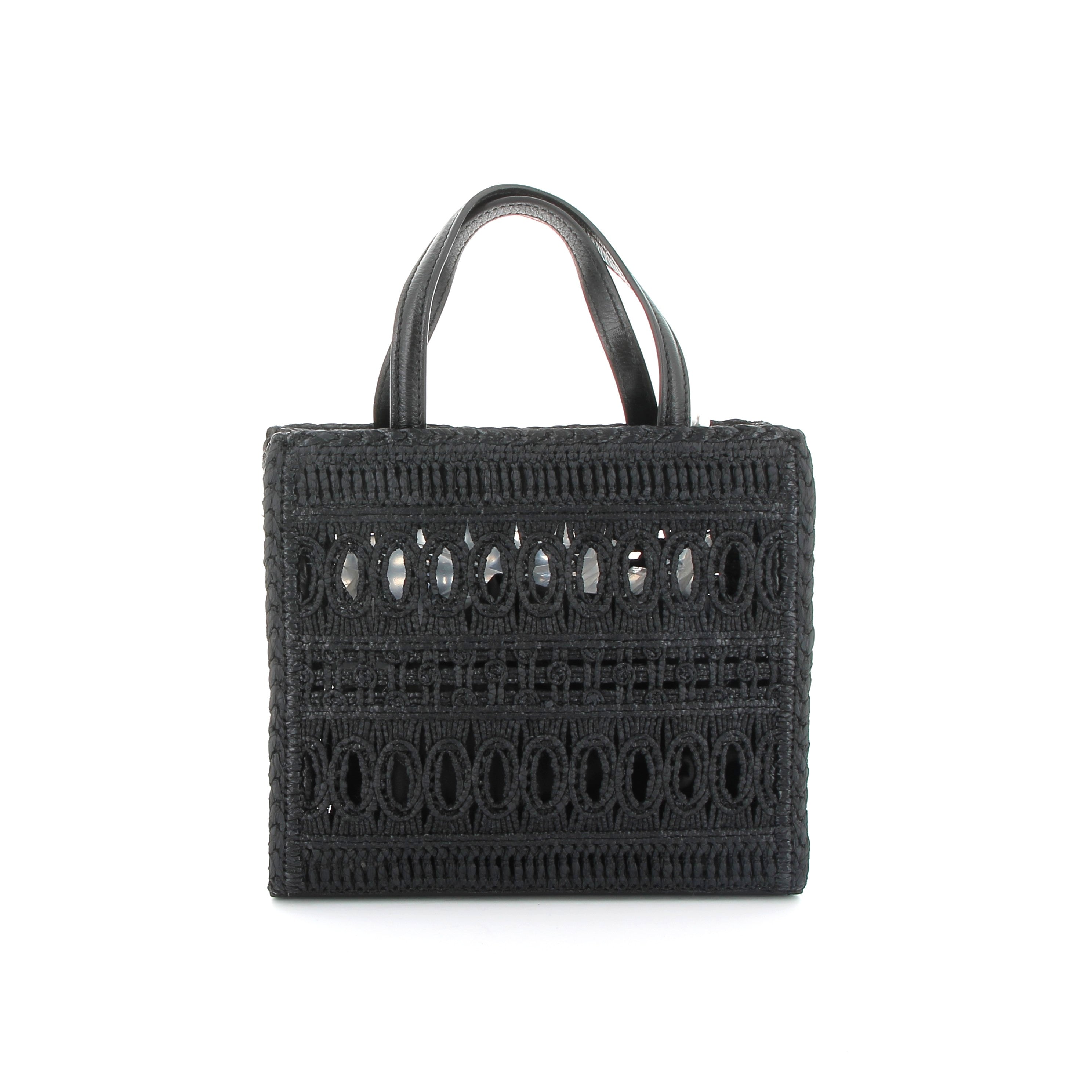 GIVENCHY Black raffia tote bag