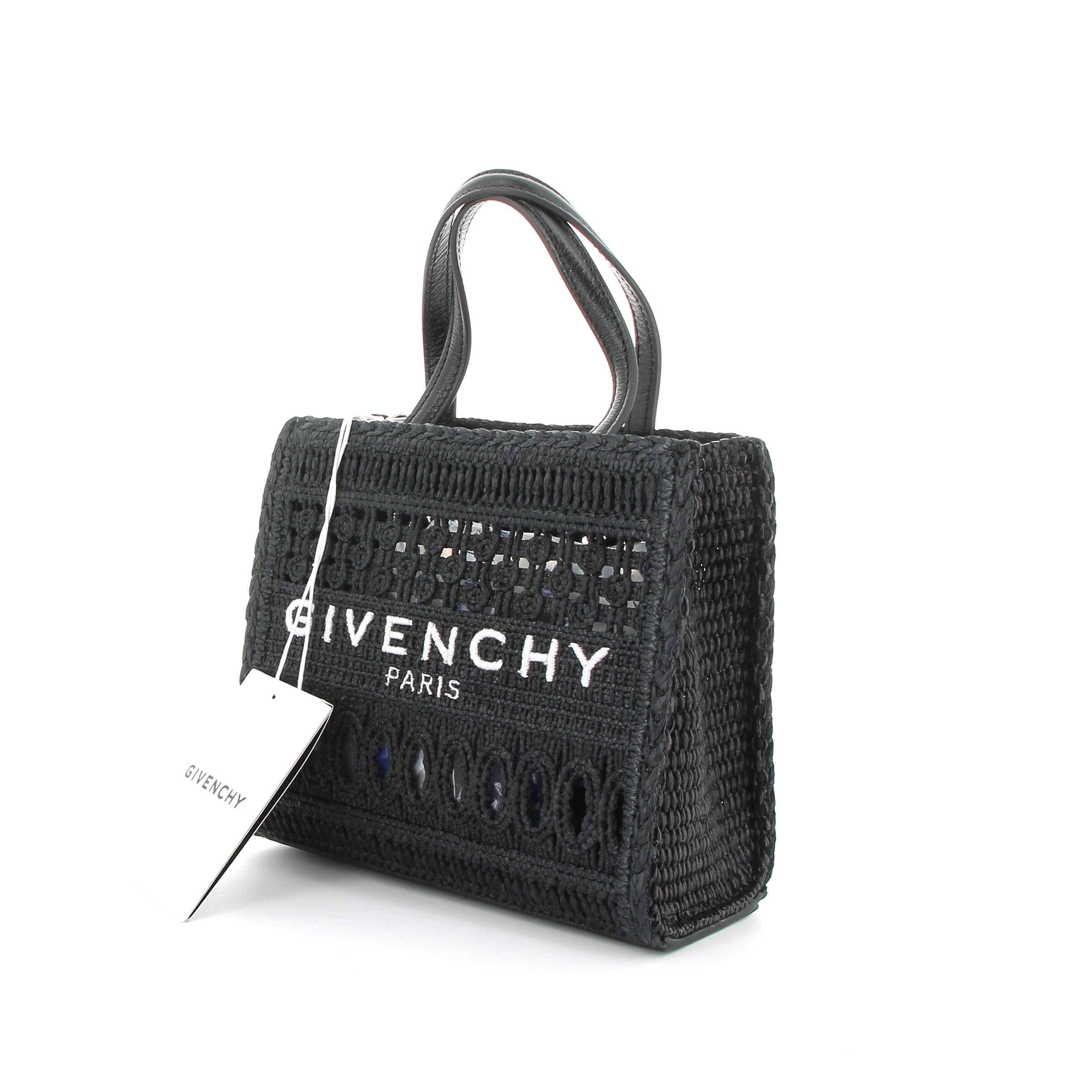 GIVENCHY Black raffia tote bag