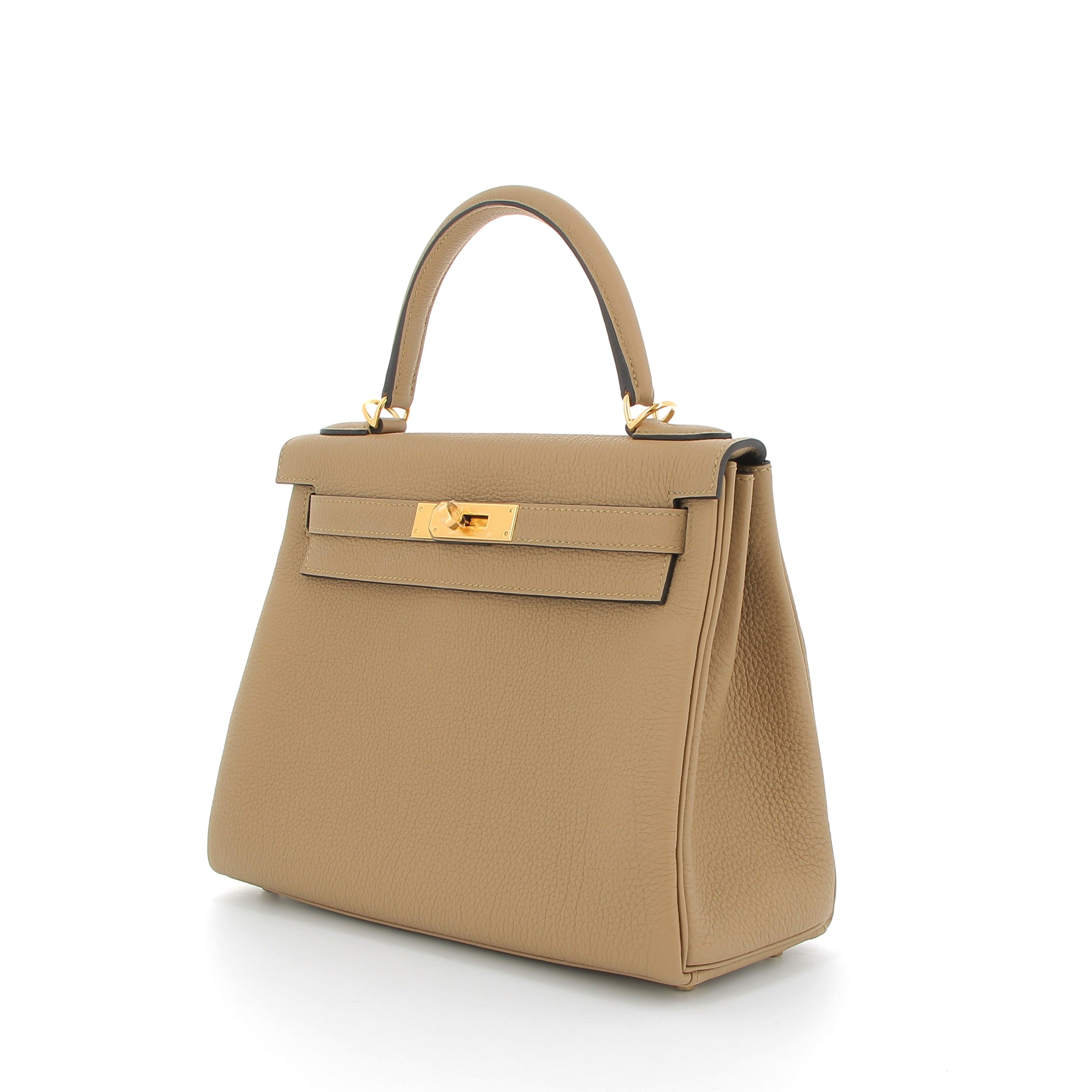 HERMÈS Kelly 28 Poussière Togo leather Yellow Gold hardware