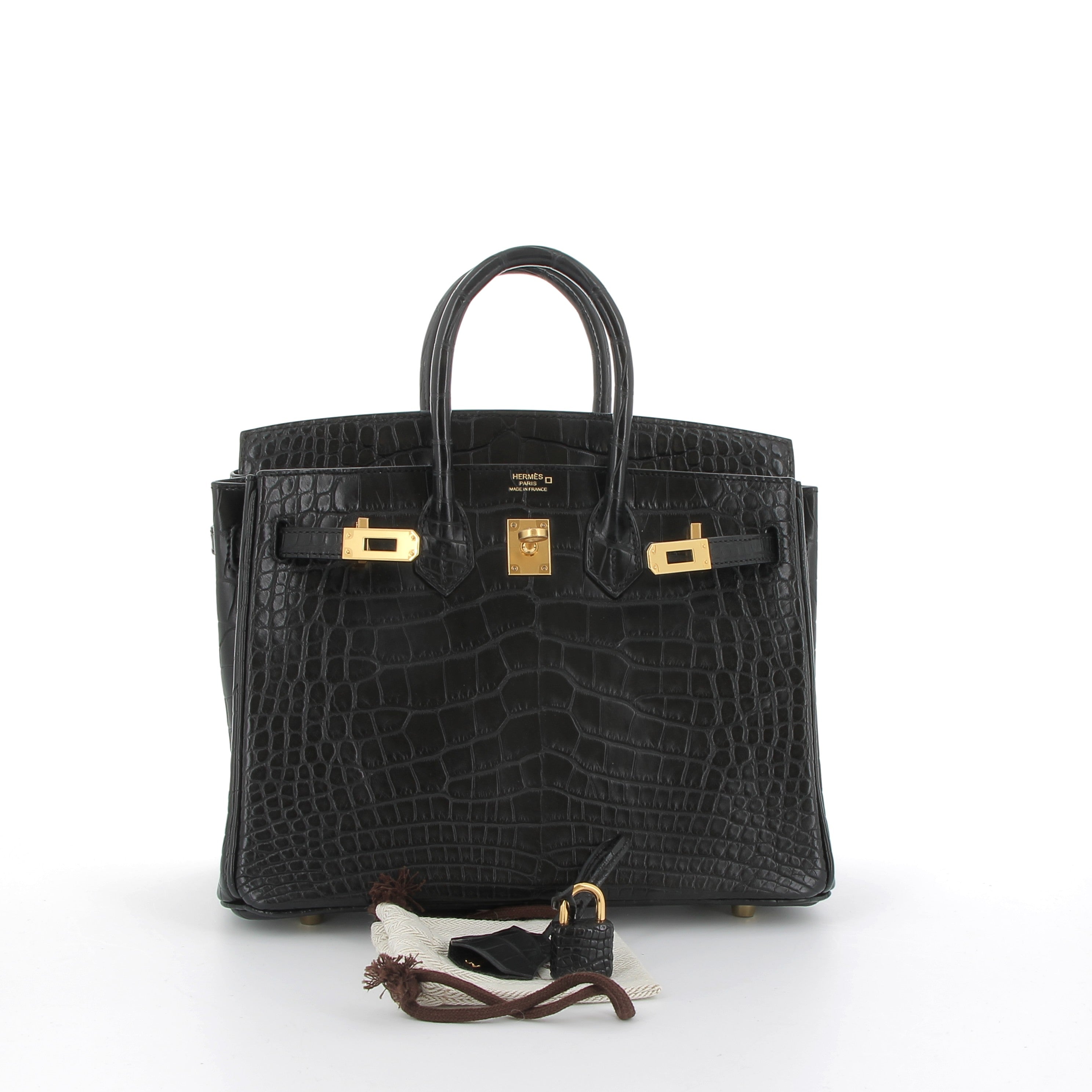 Hermès Birkin 25cm Noir Crocodile with Gold Hardware