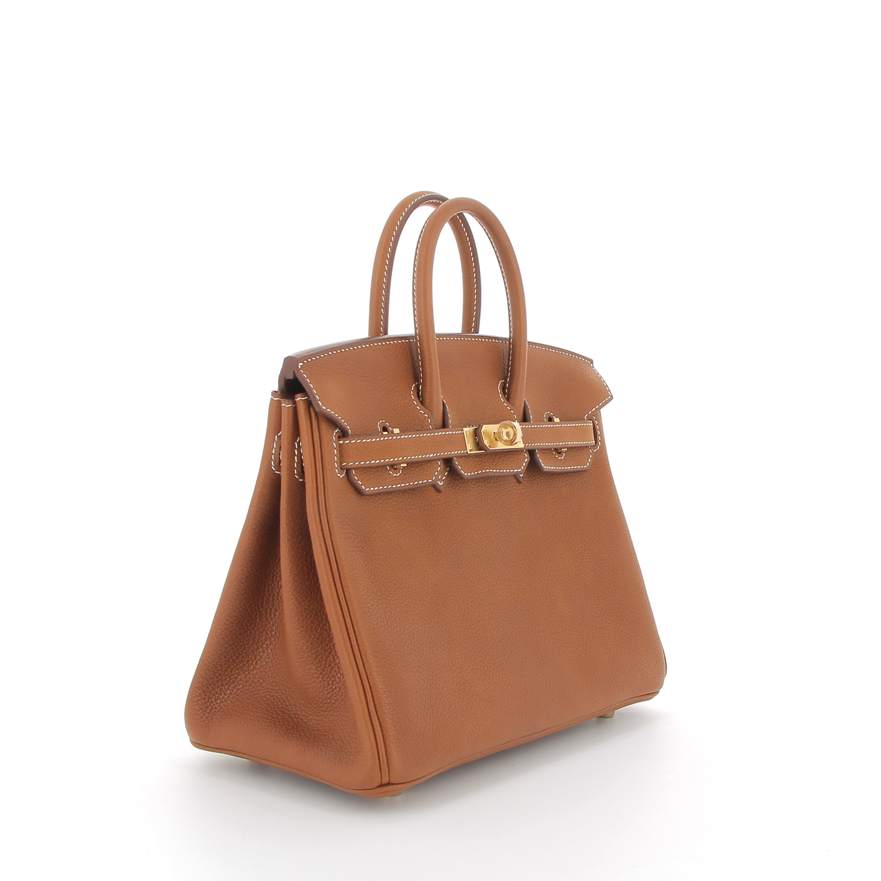 HERMÈS Birkin 25 Gold Faubourg Barenia Yellow Gold hardware