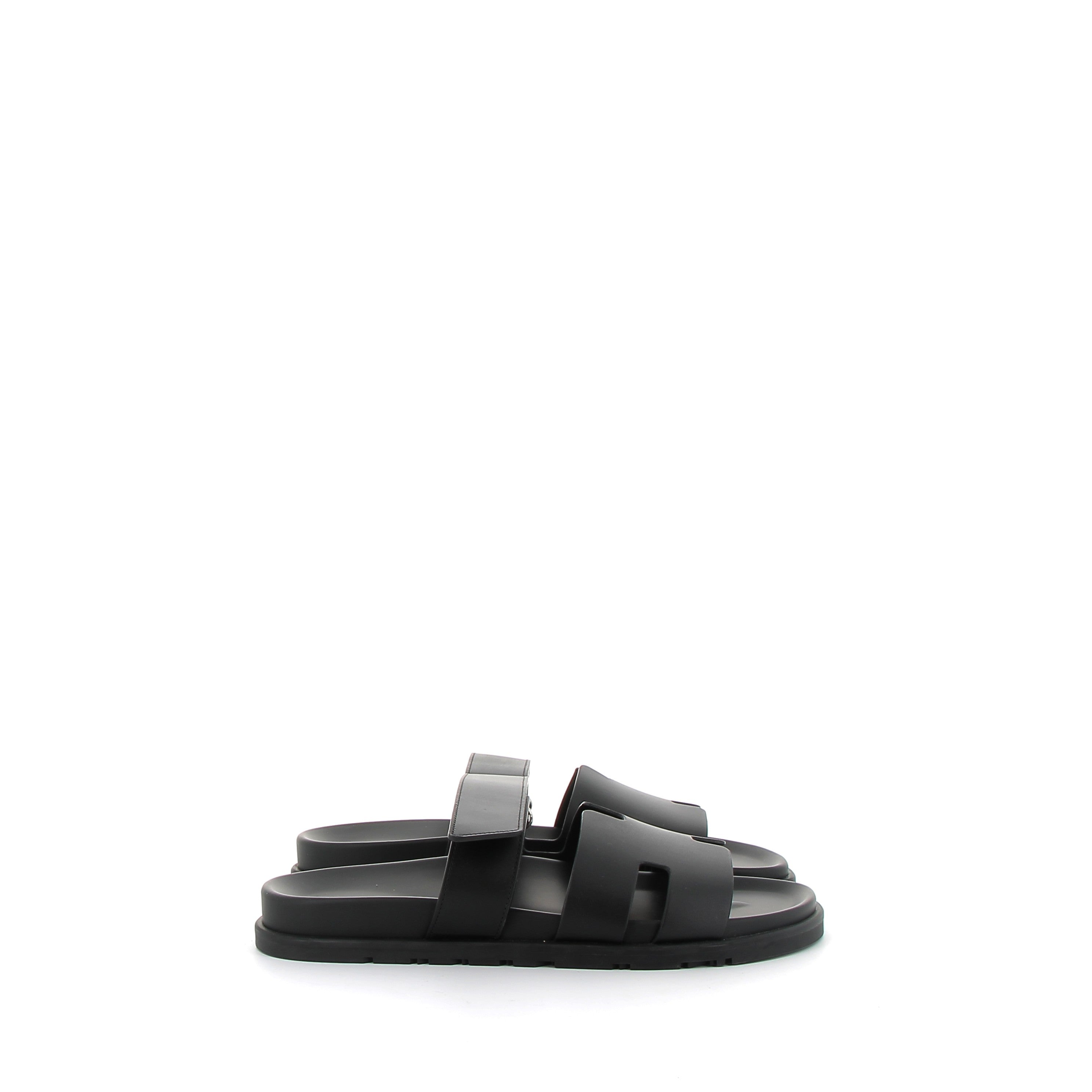 HERMÈS Chypre Sandals Swift leather Black