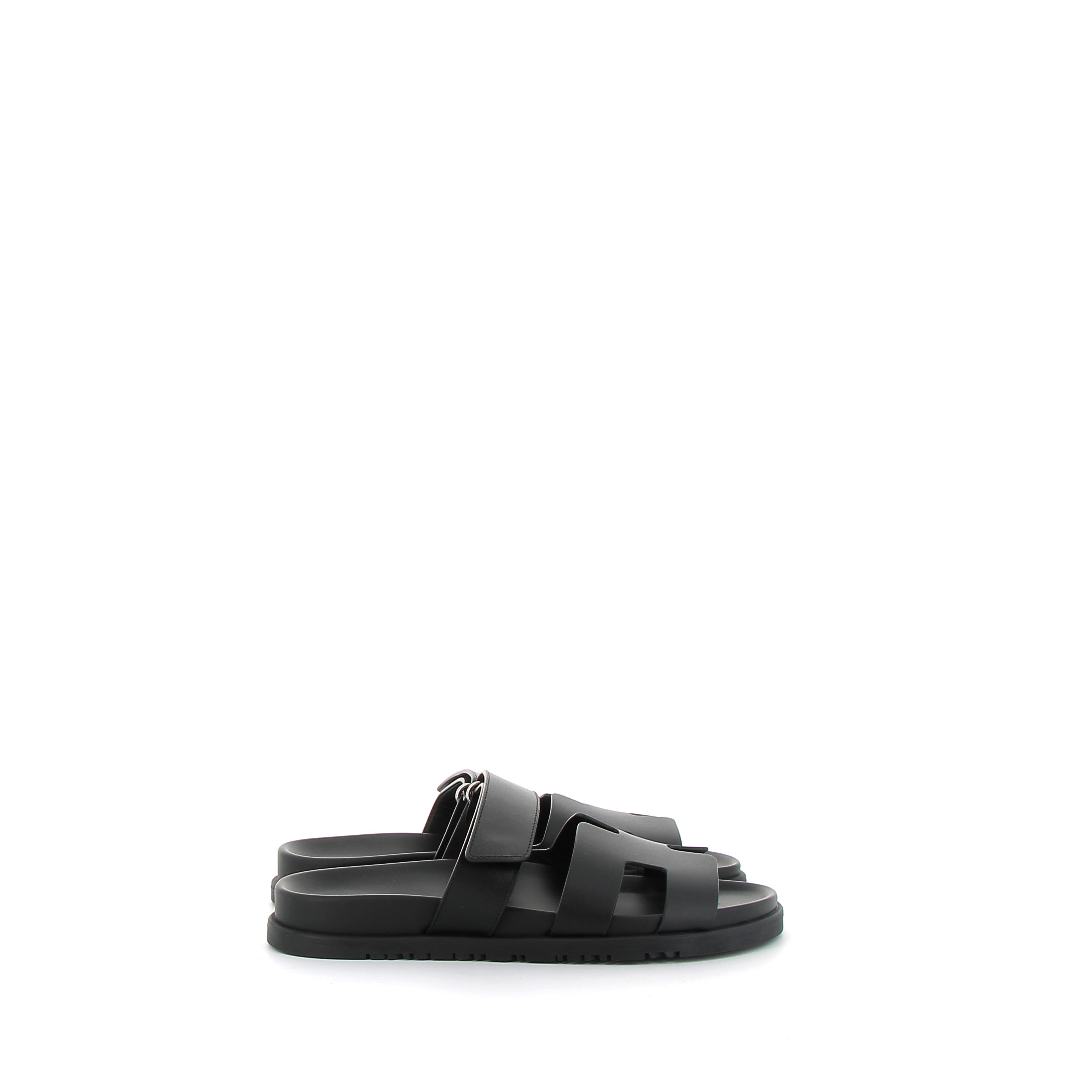 HERMÈS Chypre Sandals Swift leather Black