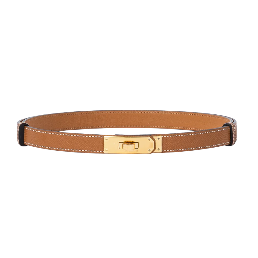 HERMES Kelly Belt 18 Gold Epsom Gold Hardware