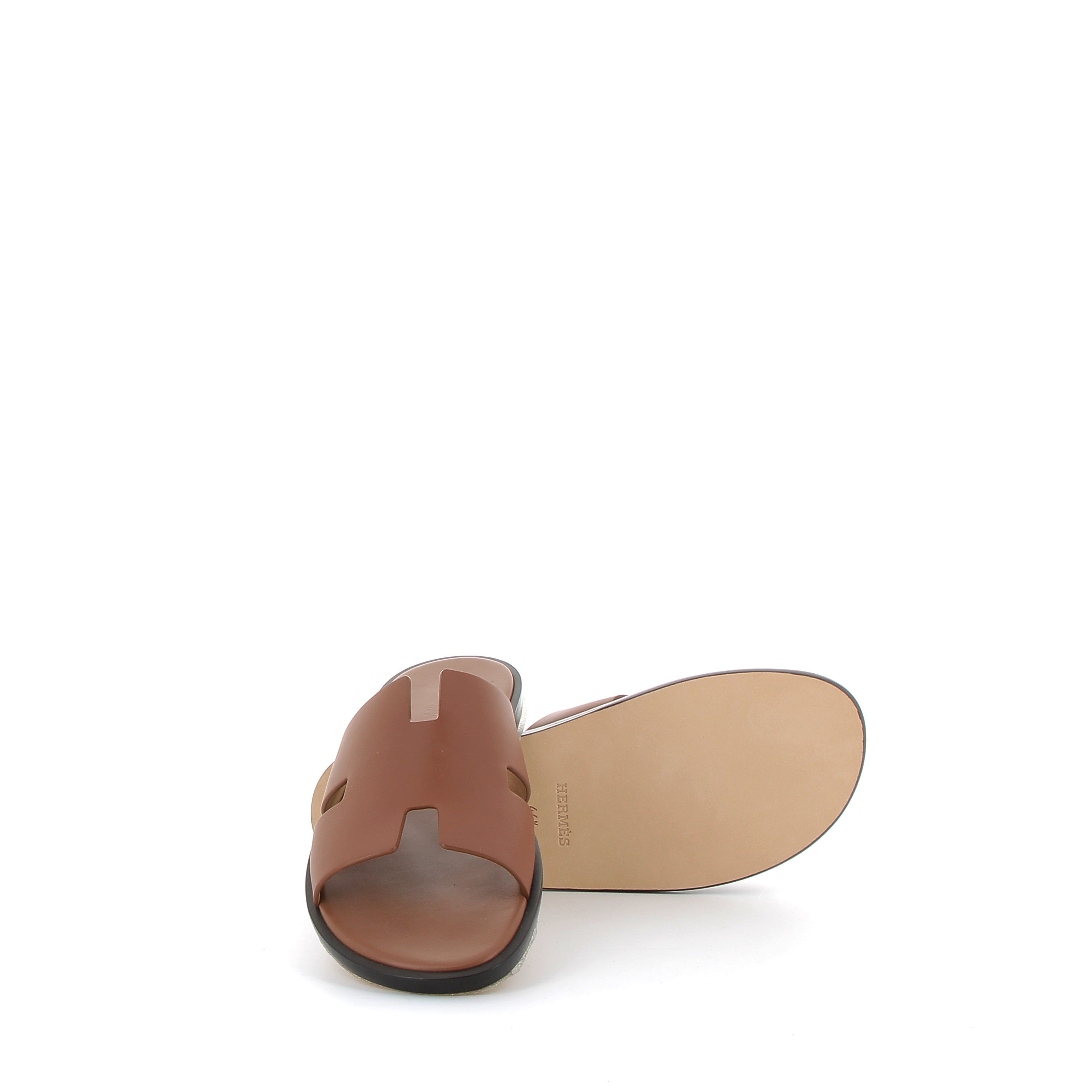 HERMÈS Izmir Sandals Leather Gold