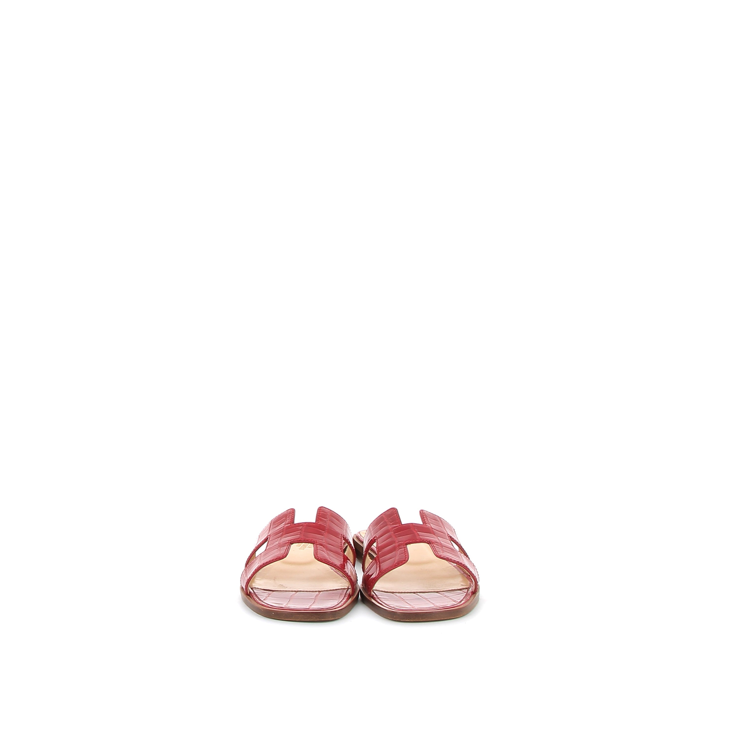 Hermés Oran Sandals Red Crocodile, Size EU 36