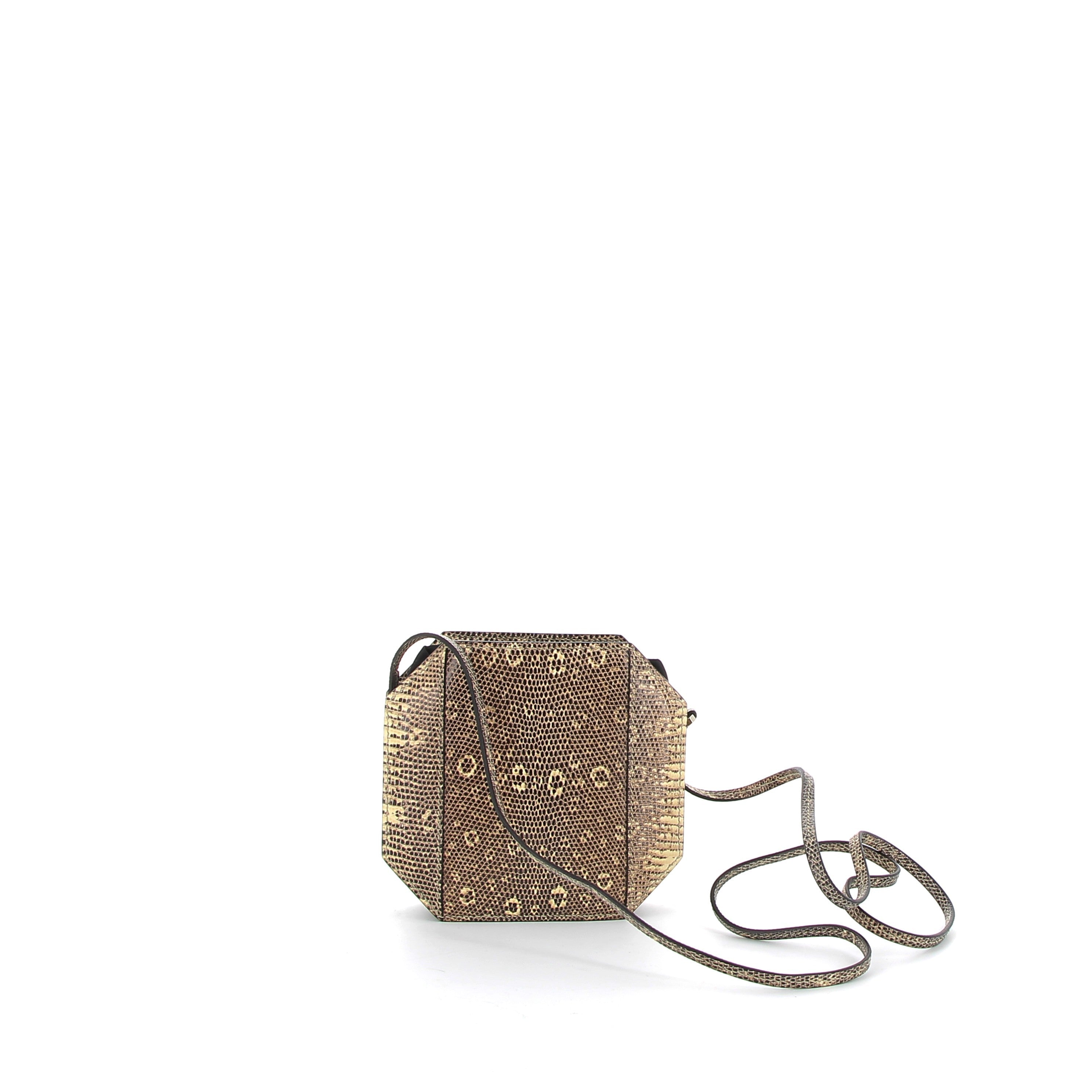 HERMÈS Powder Compact Lizard natural smooth/silk AA shade/black Palladium hardware