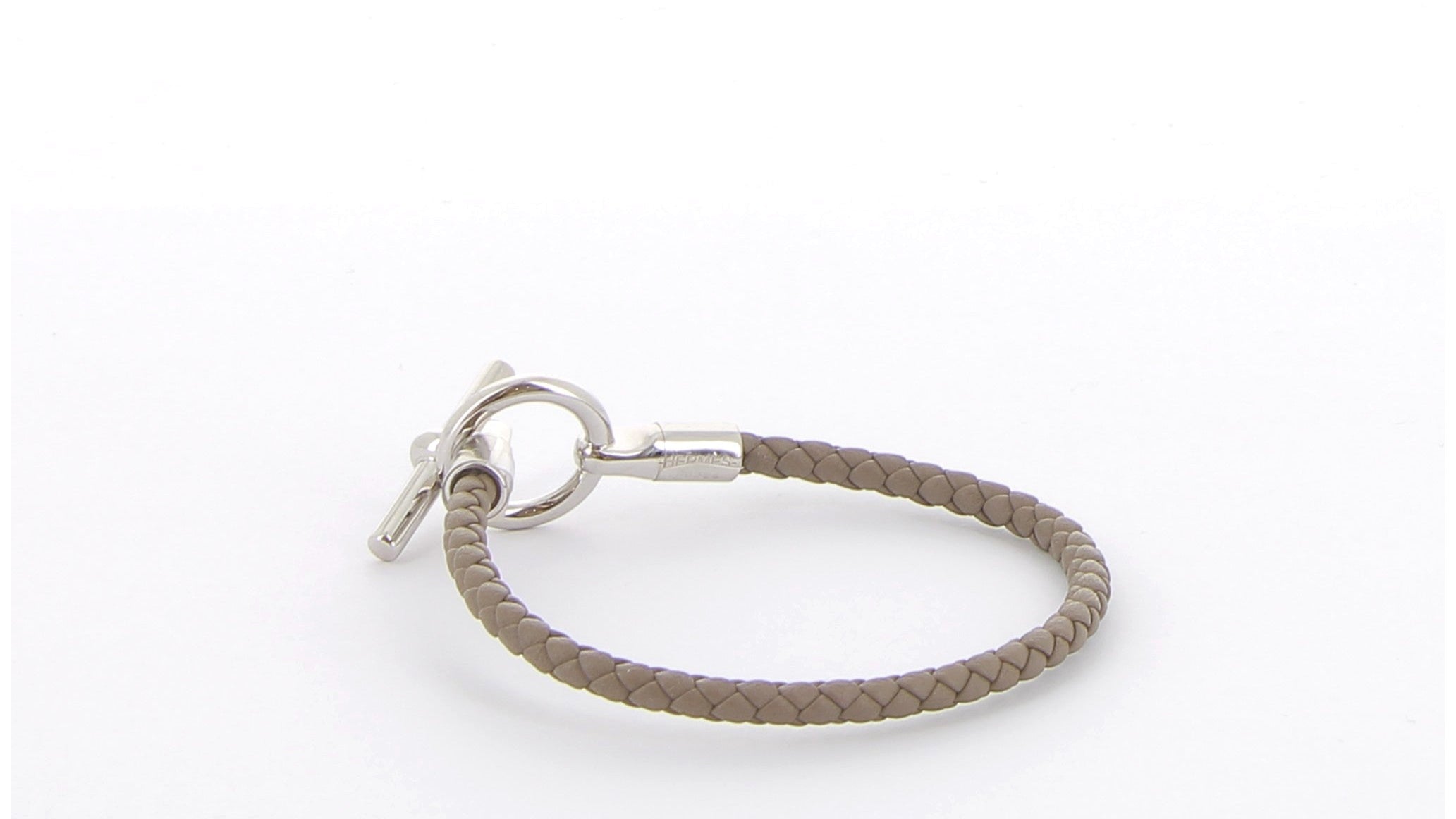 Hermès Bracelet Glénan Étoupe Veau Swift Palladium hardware