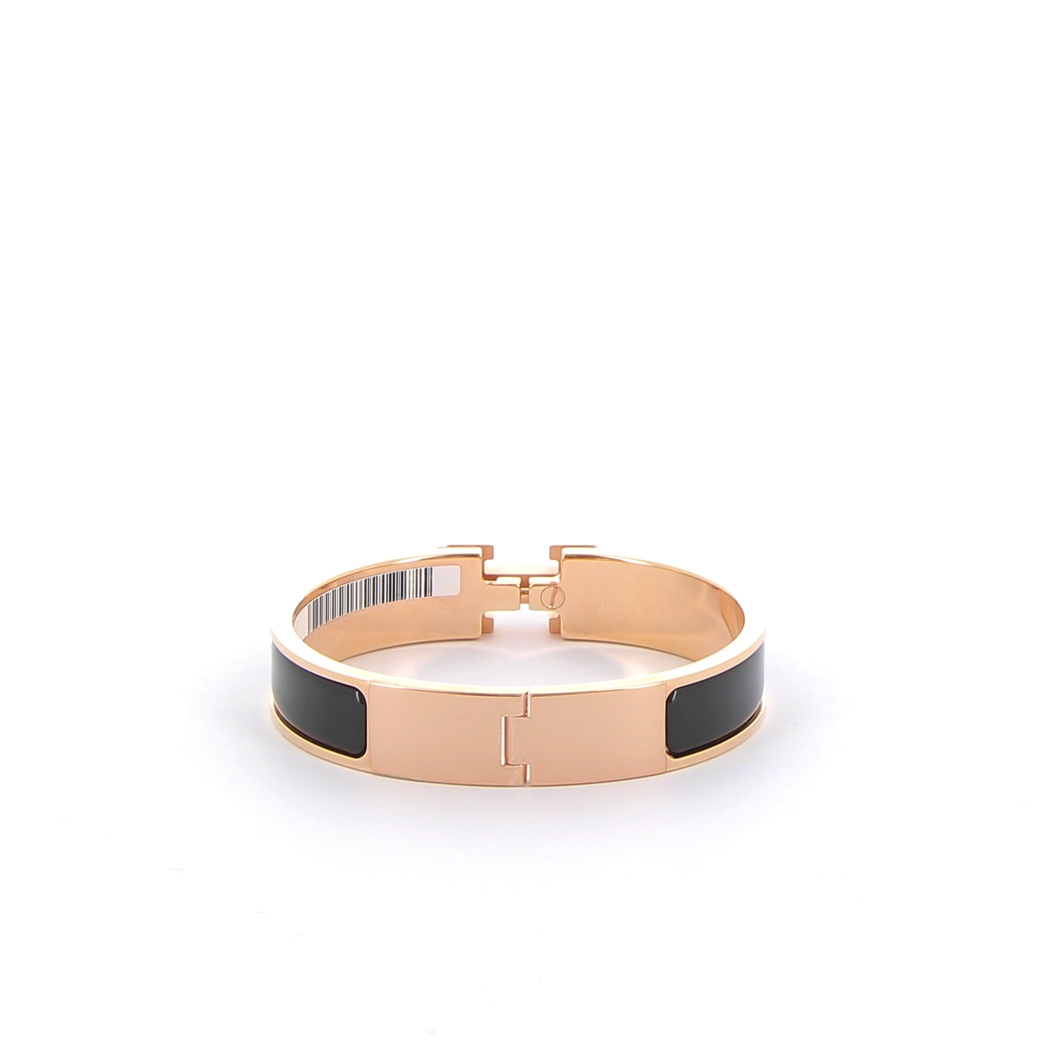 Clic H bracelet in black with rose gold hardware