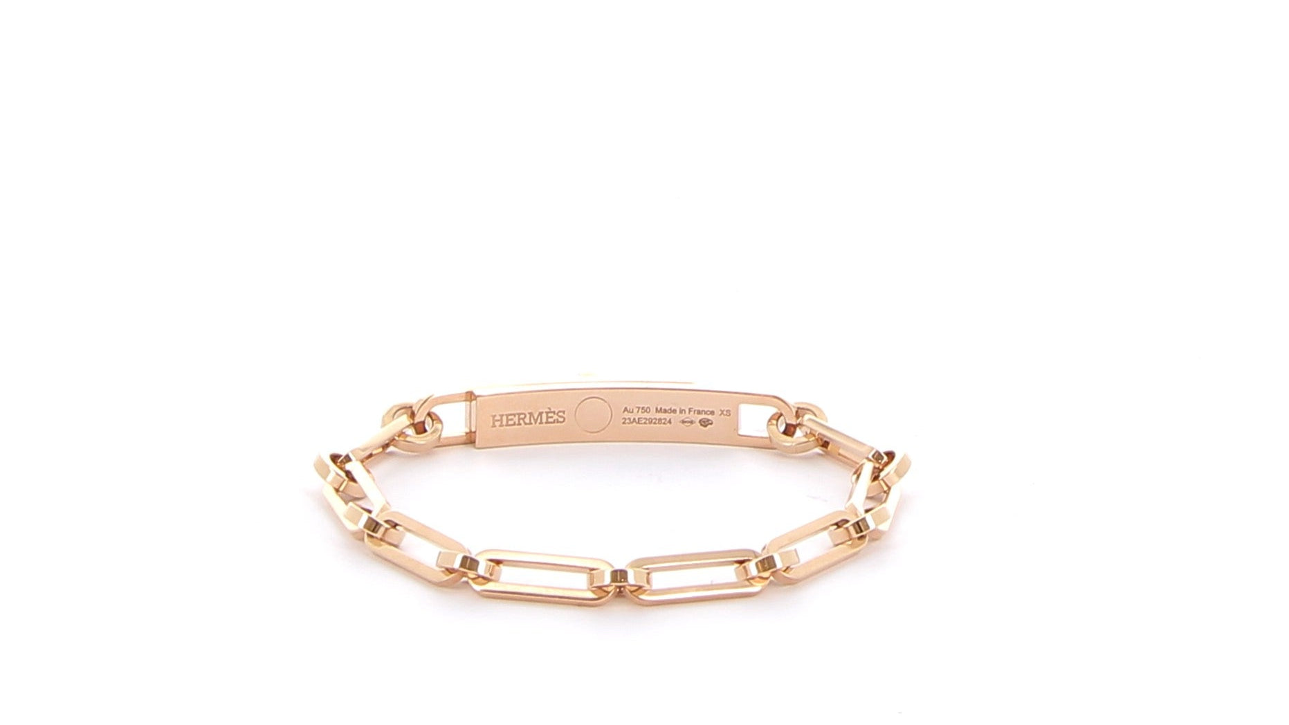 HERMÈS Kelly Chaîne Petit Modèle Bracelet Rose Gold set with diamonds