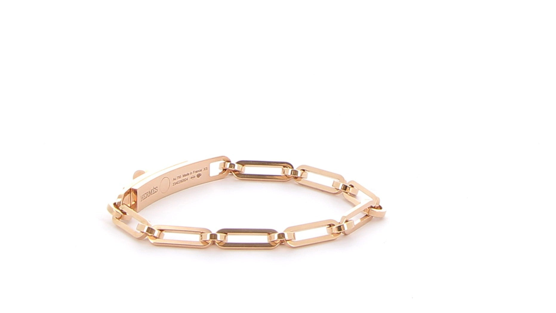 HERMÈS Kelly Chaîne Petit Modèle Bracelet Rose Gold set with diamonds