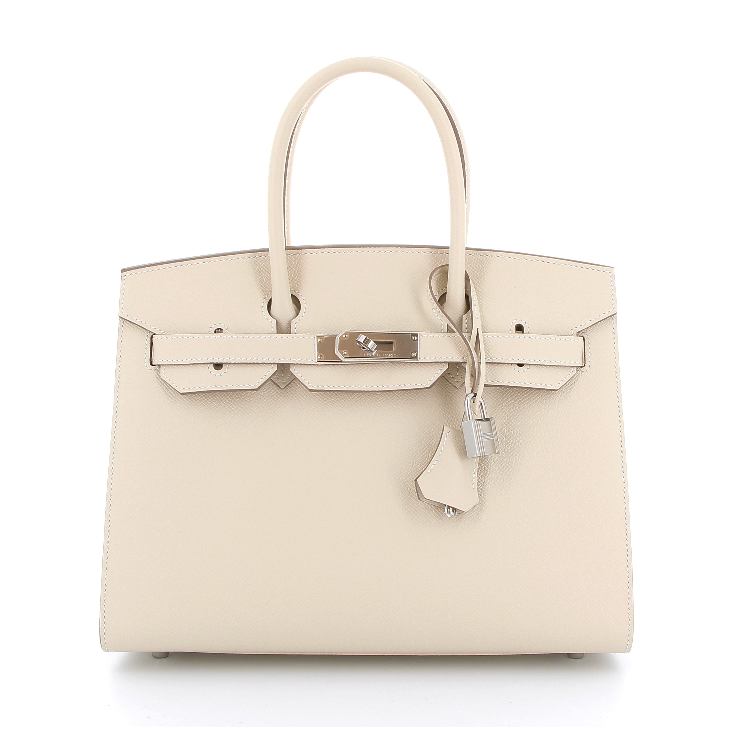 HERMÈS Birkin 30 Craie Epsom Sellier Palladium hardware
